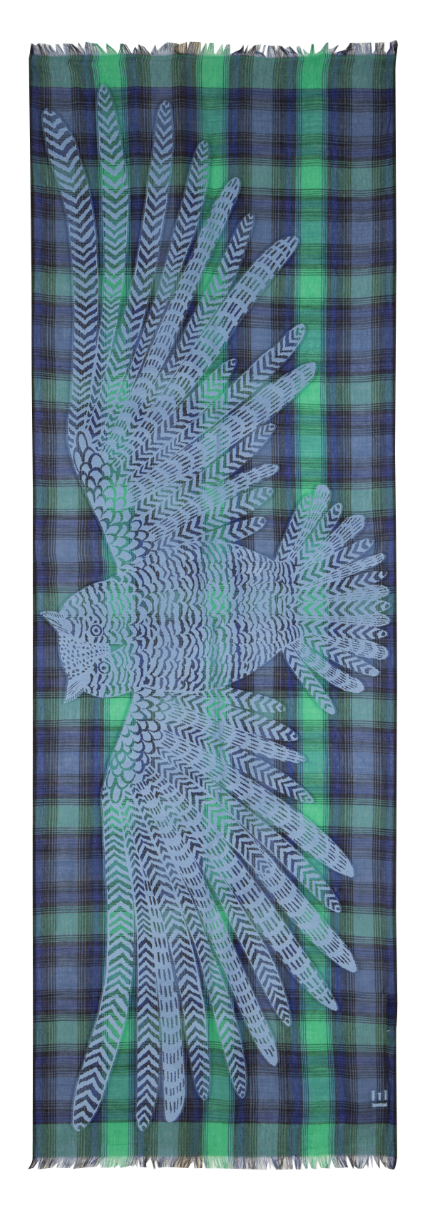 Bedruckter Schal mit Fransen INOUI EDITIONS Grun