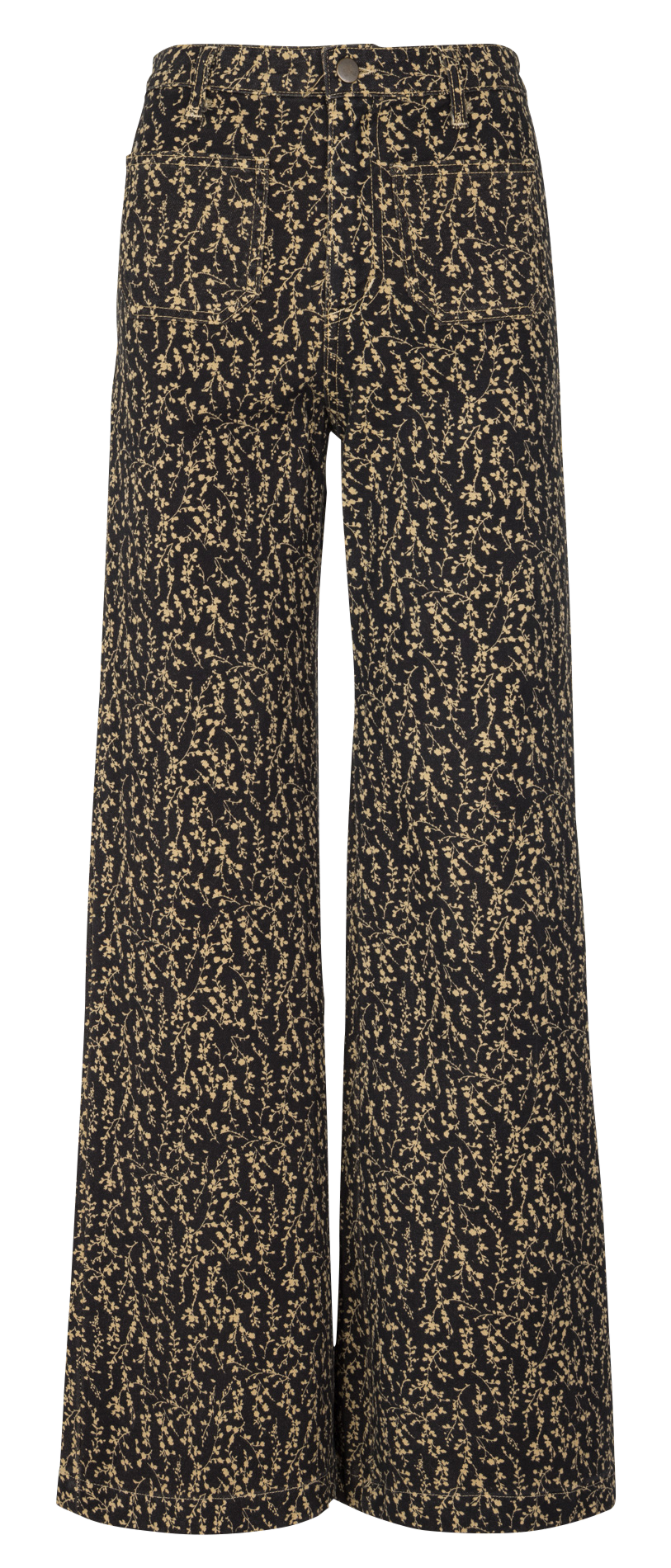 High-waisted straight printed pants MAISON HOTEL Black