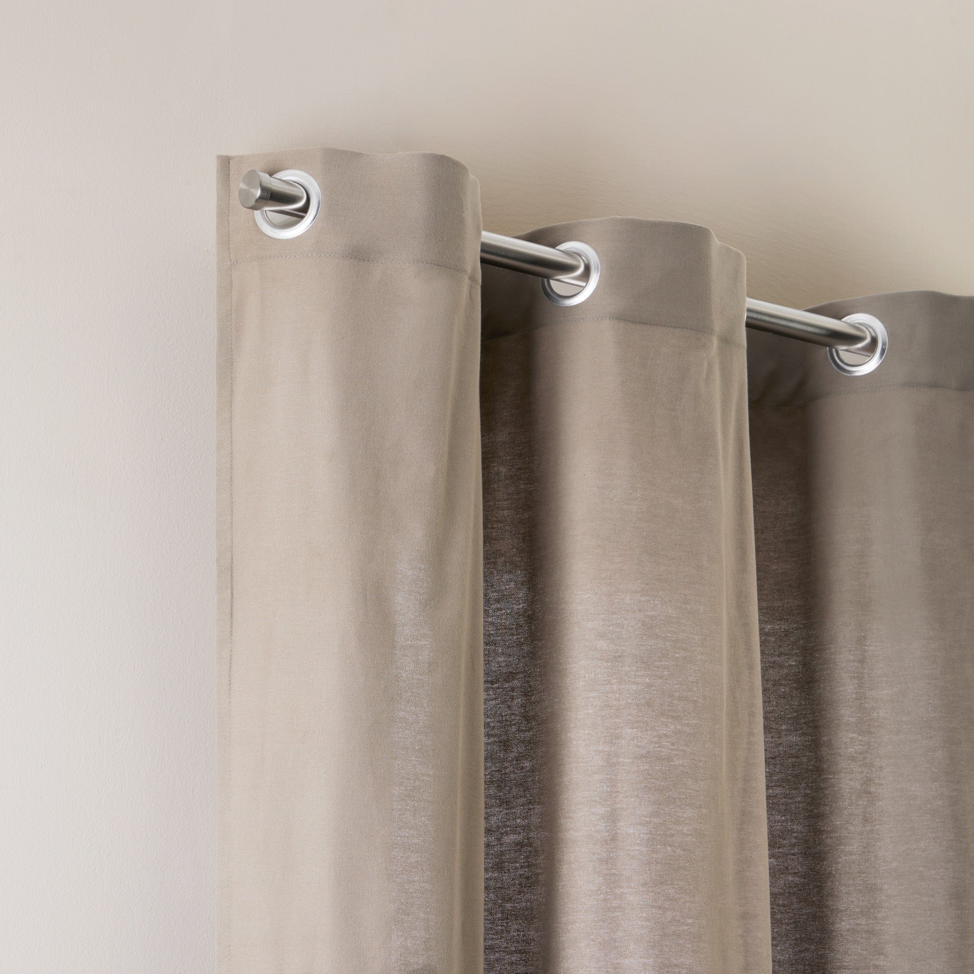 Curtain with black eyelets MADURA Beige
