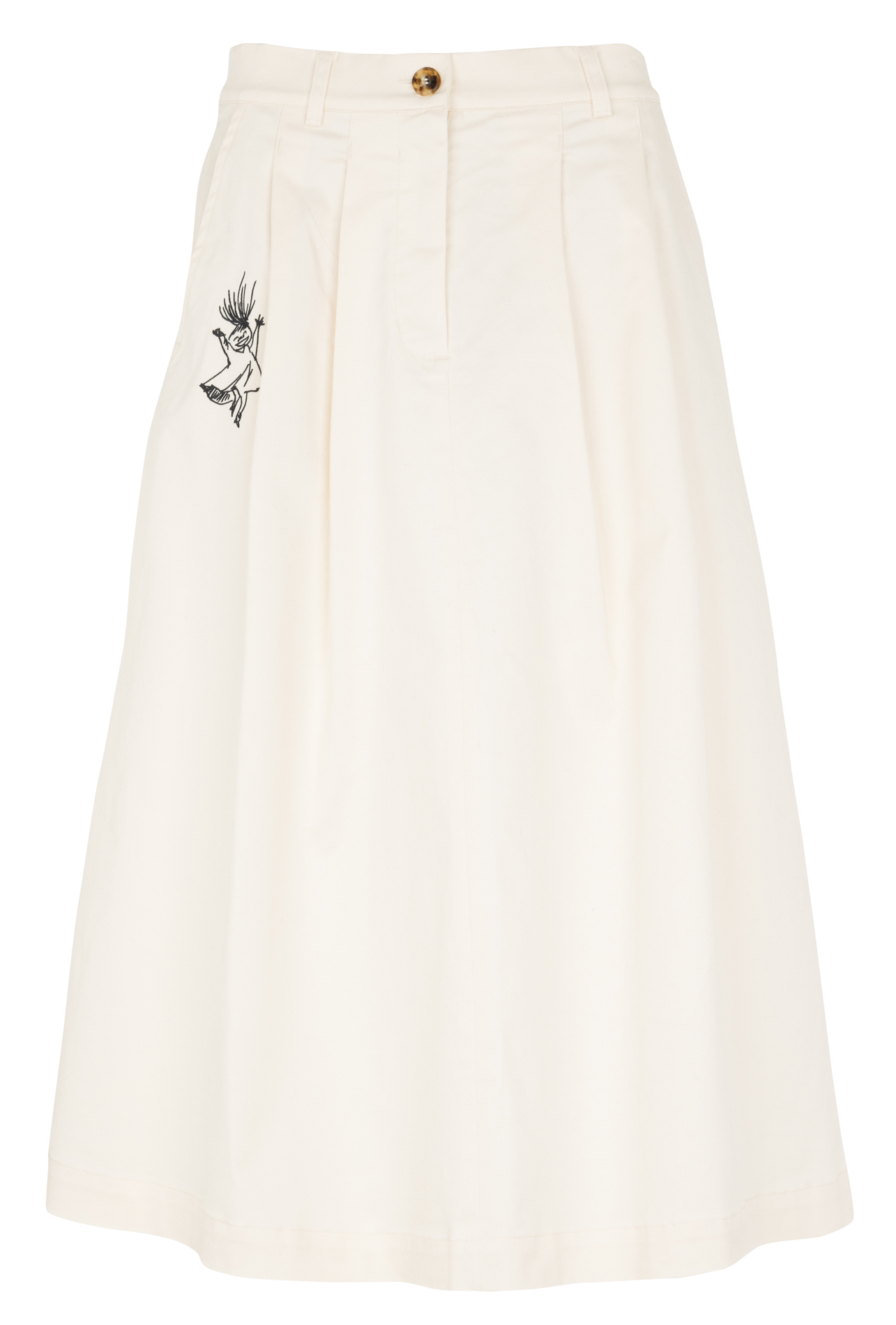 Cotton-blend midi skirt White