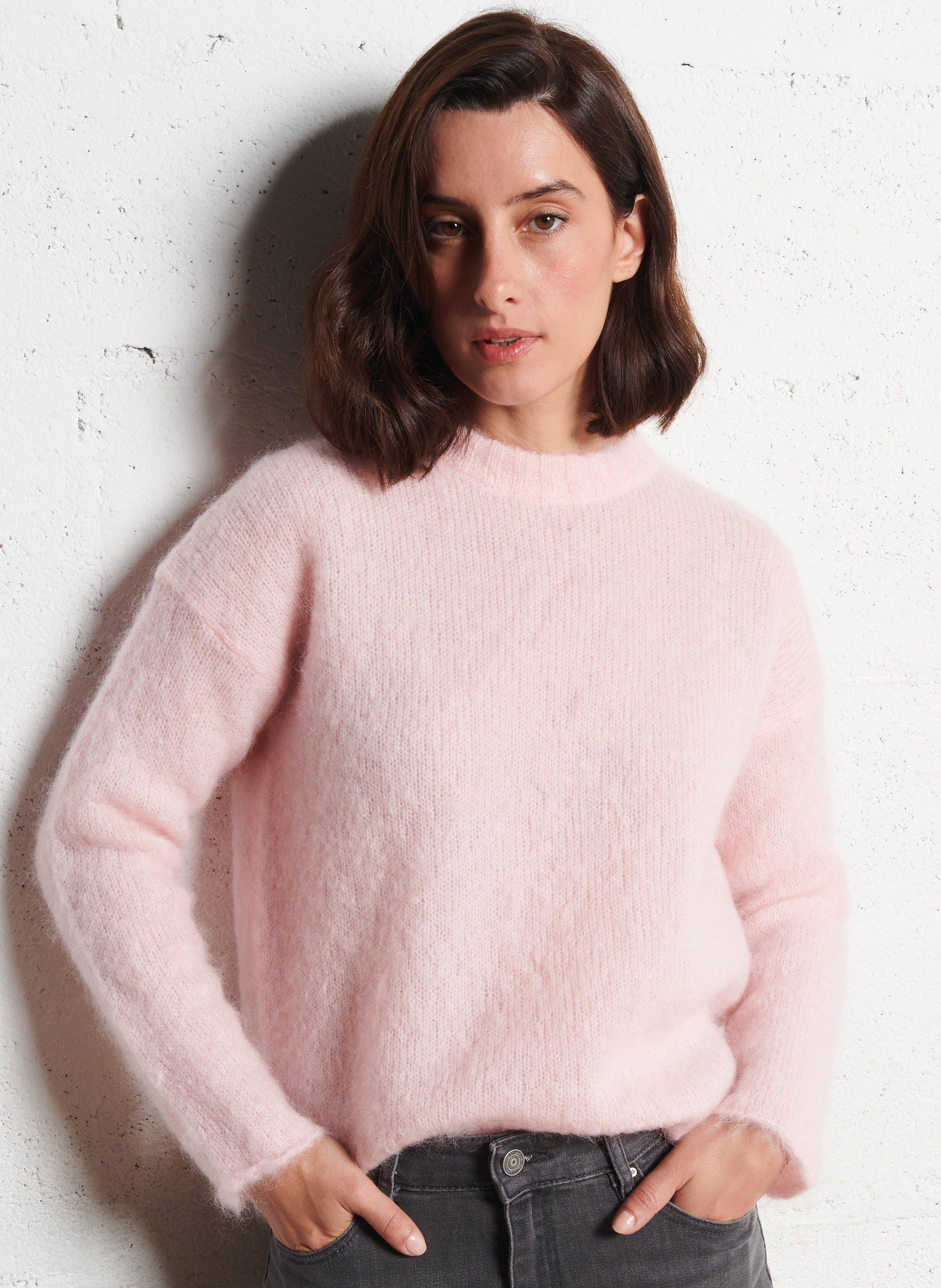 Loose-fit round-neck mohair-blend sweater HOD PARIS