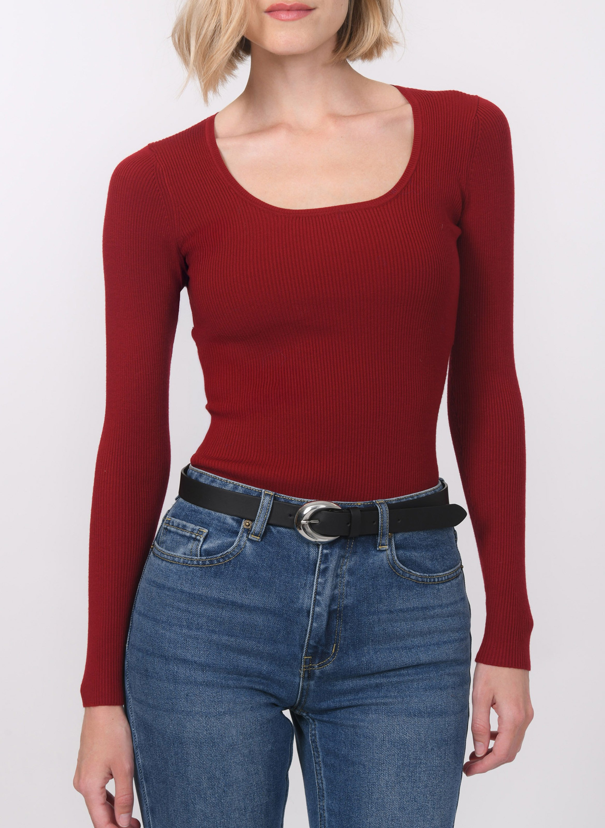 Pull col rond  KOOKAI Rouge