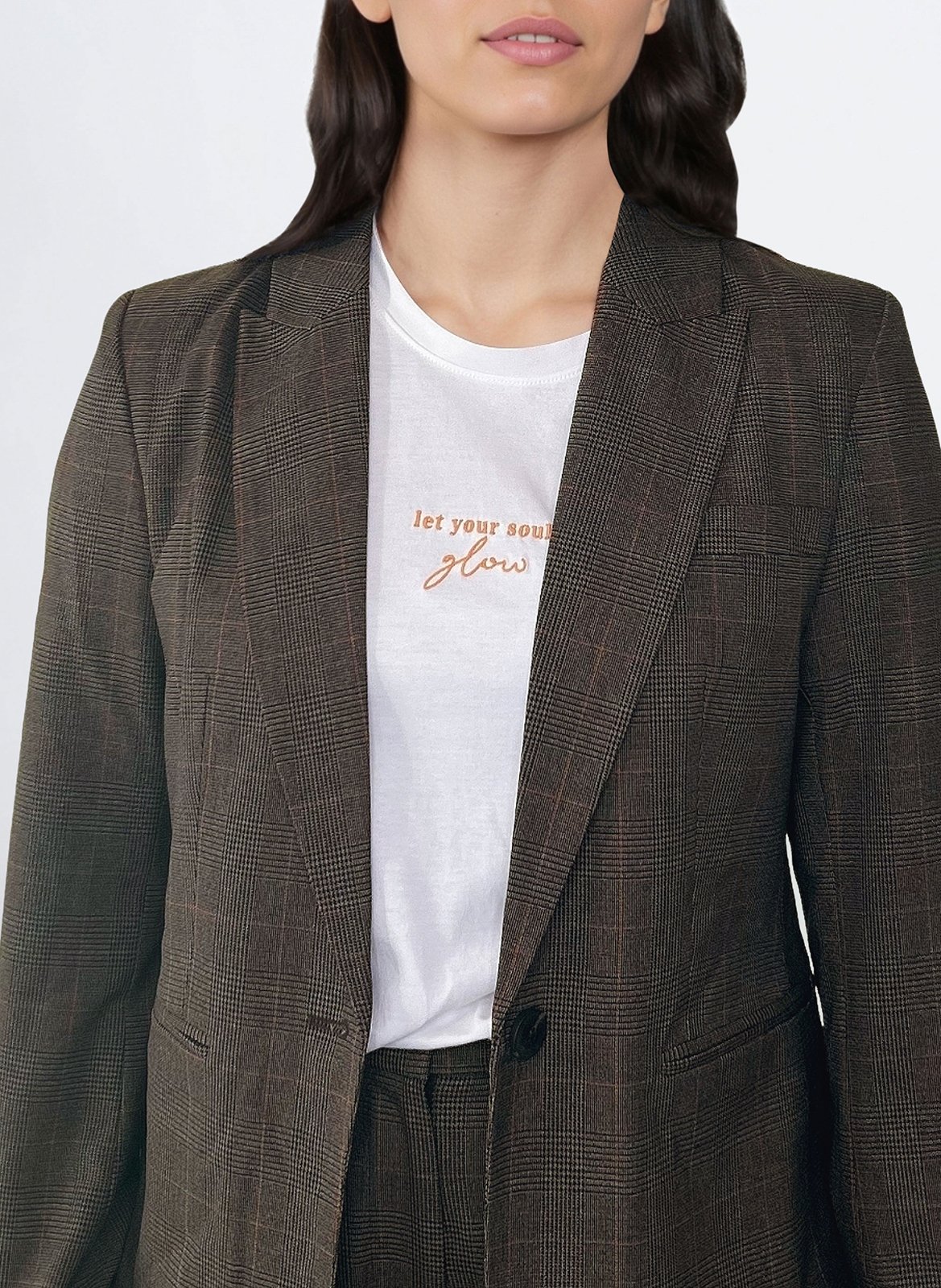 Veste tailleur imprimé VILA Beige