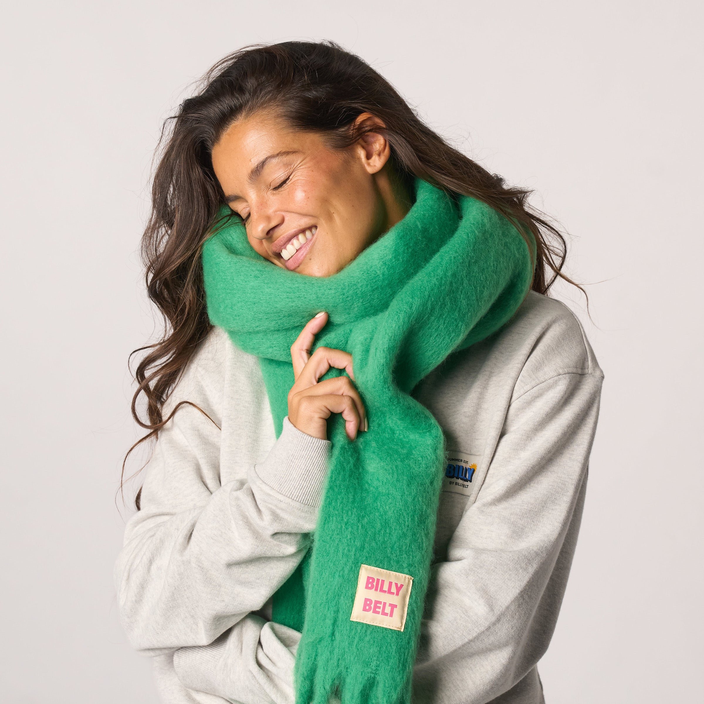 Large fringe scarf BILLYBELT Green