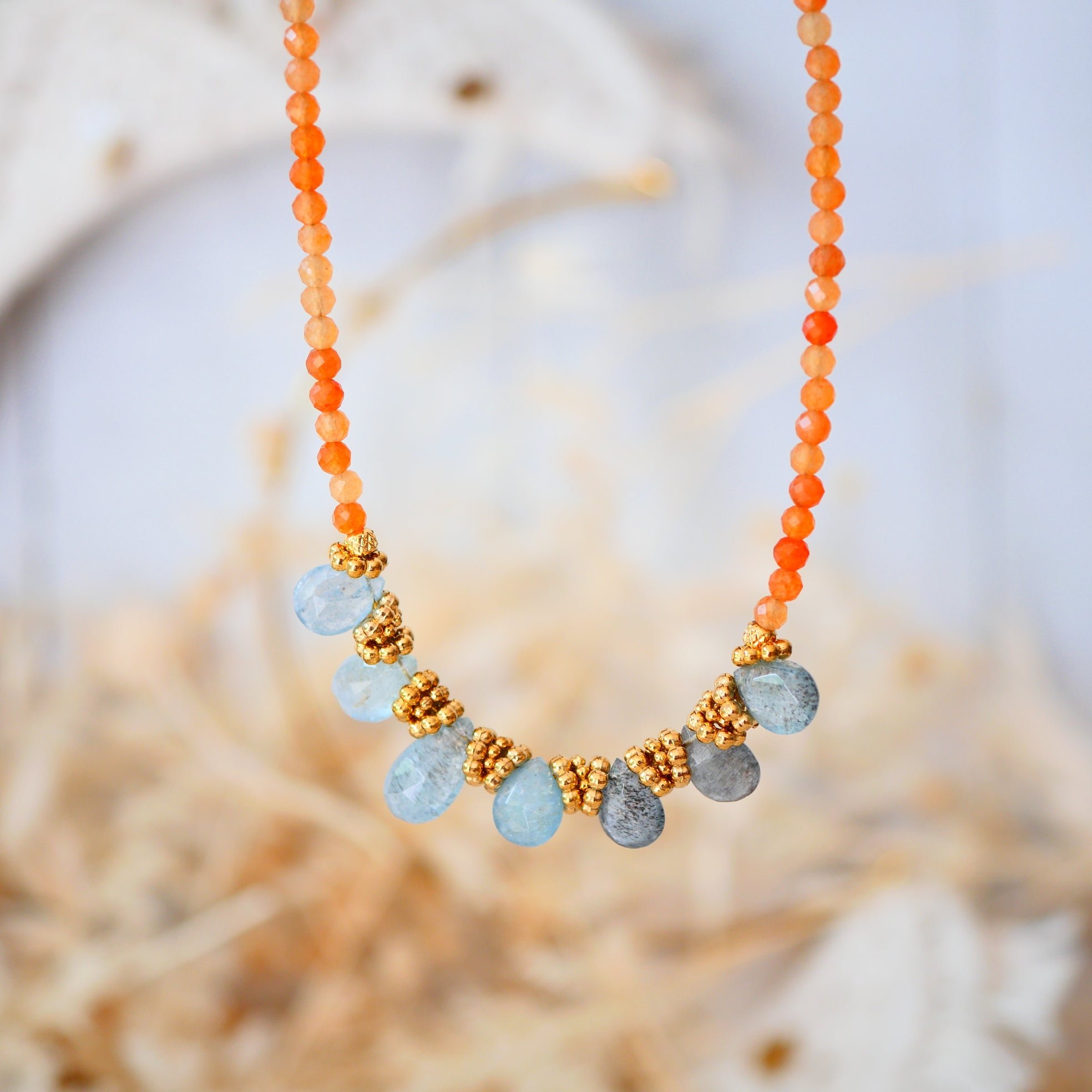 Aventurine necklace GINANDGER Orange