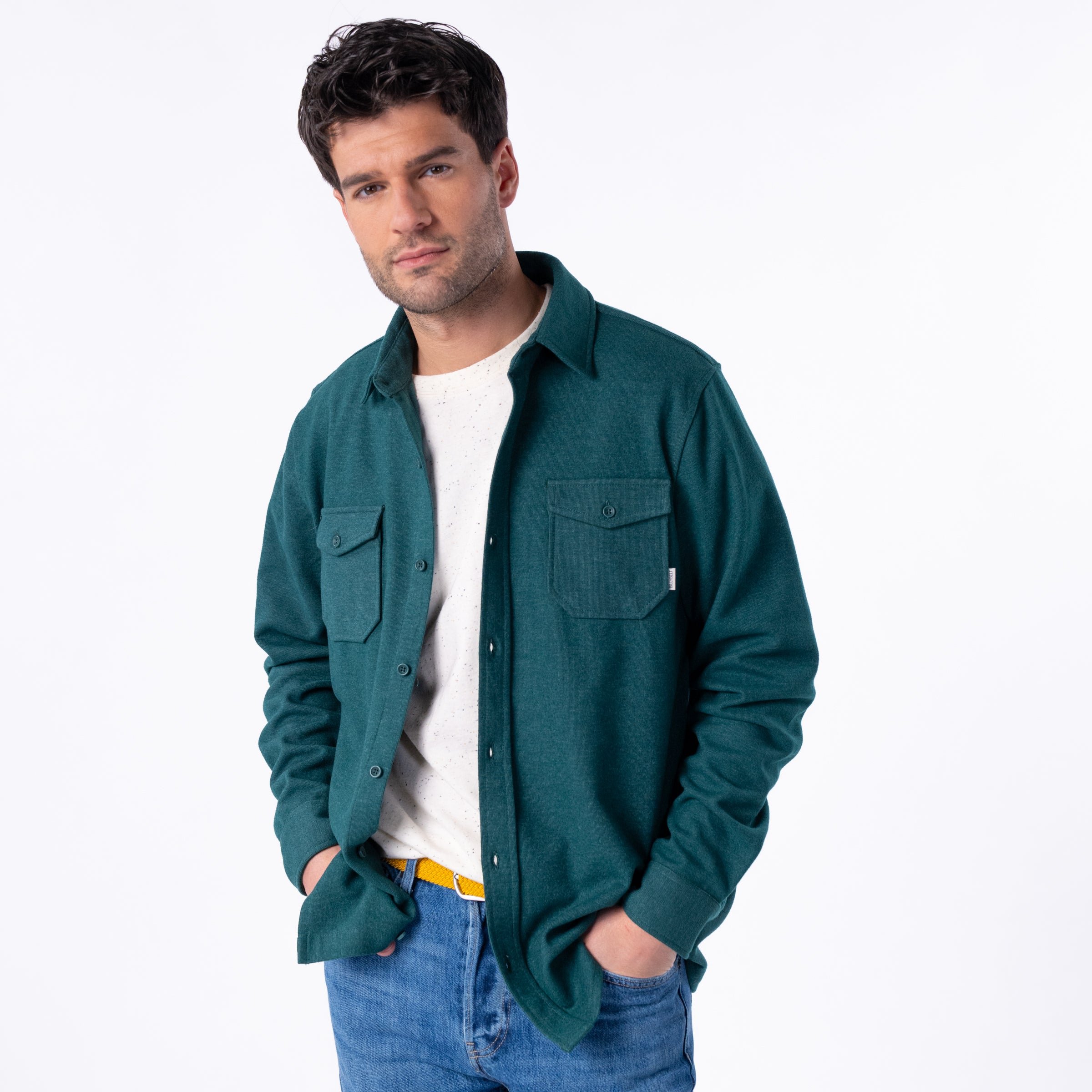Recycled polyester overshirt Green