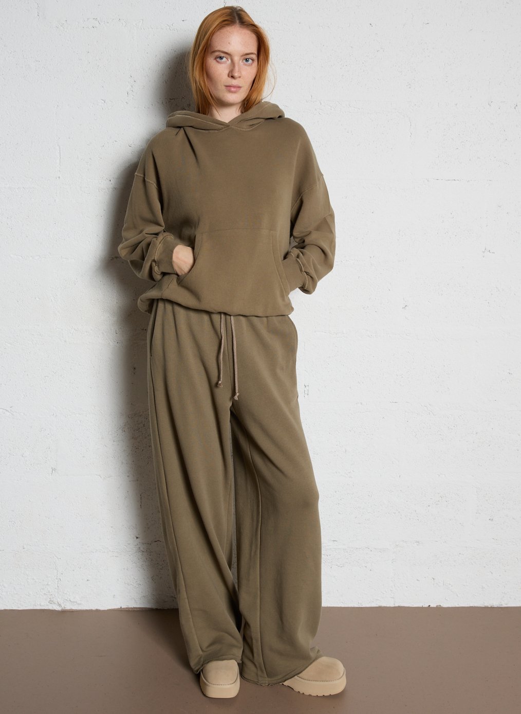 Oversized heathered hoodie AMERICAN VINTAGE Green