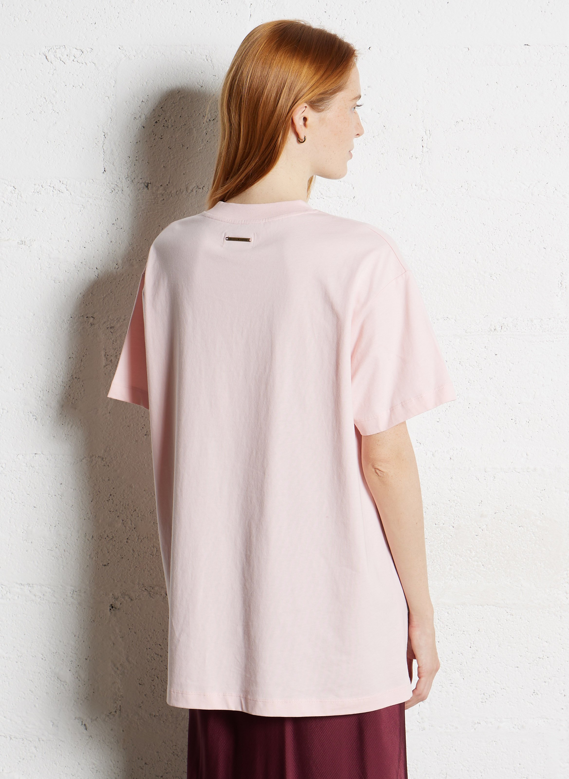 Tee-shirt droit col rond en coton BARBOUR Rose