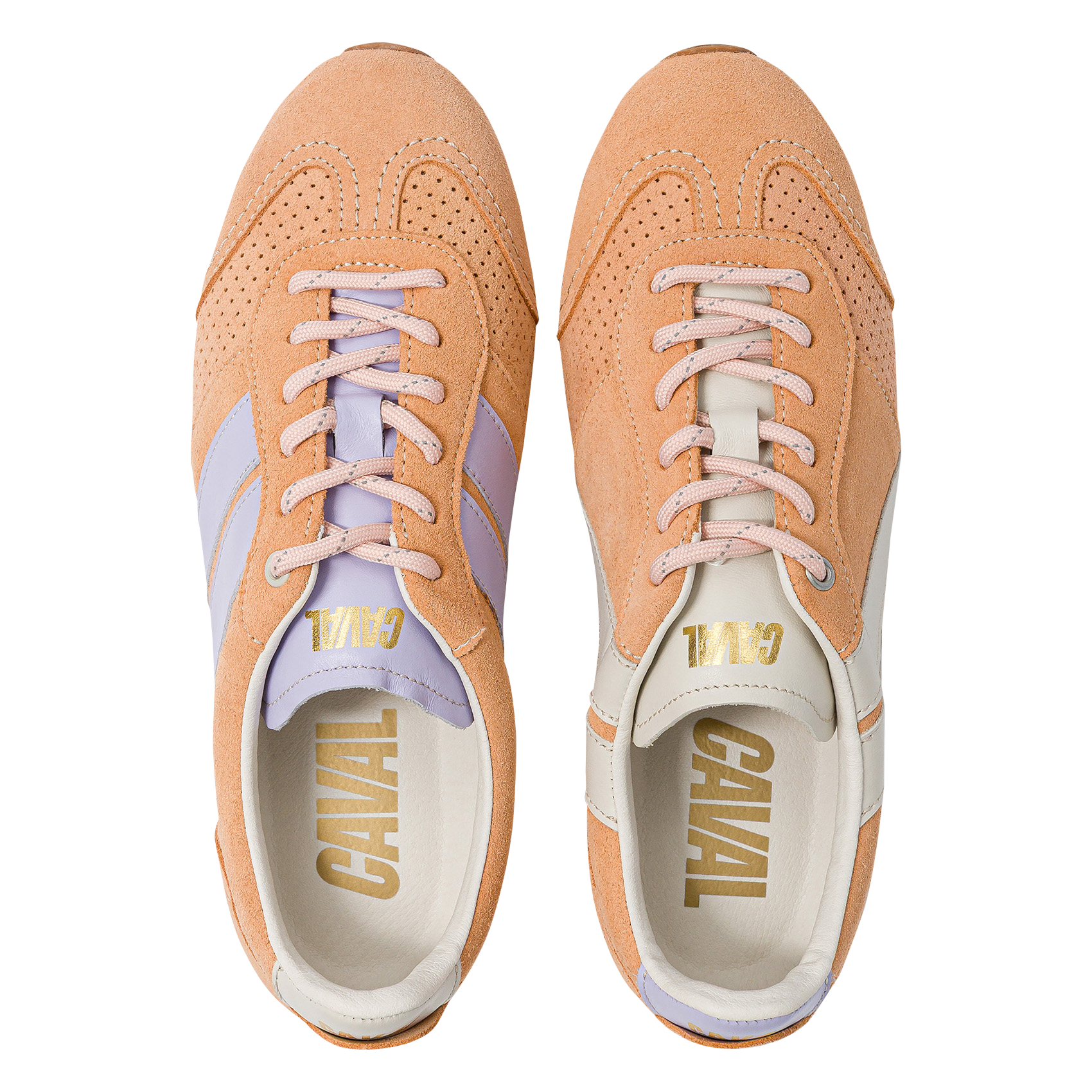 Suede leather low-top sneakers CAVAL Pink