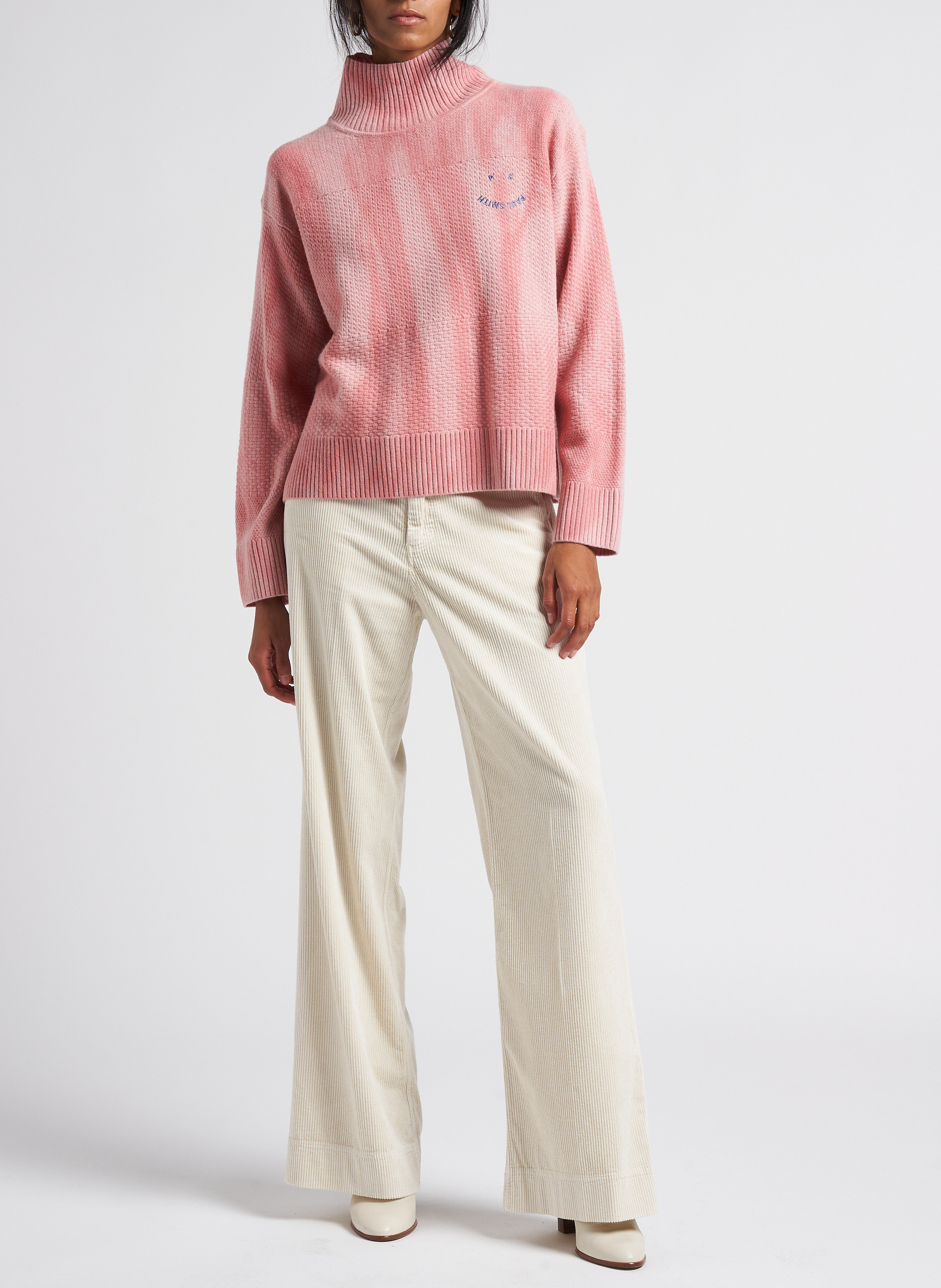 Loose-fitting wool-blend sweater with high neck PAUL SMITH Pink