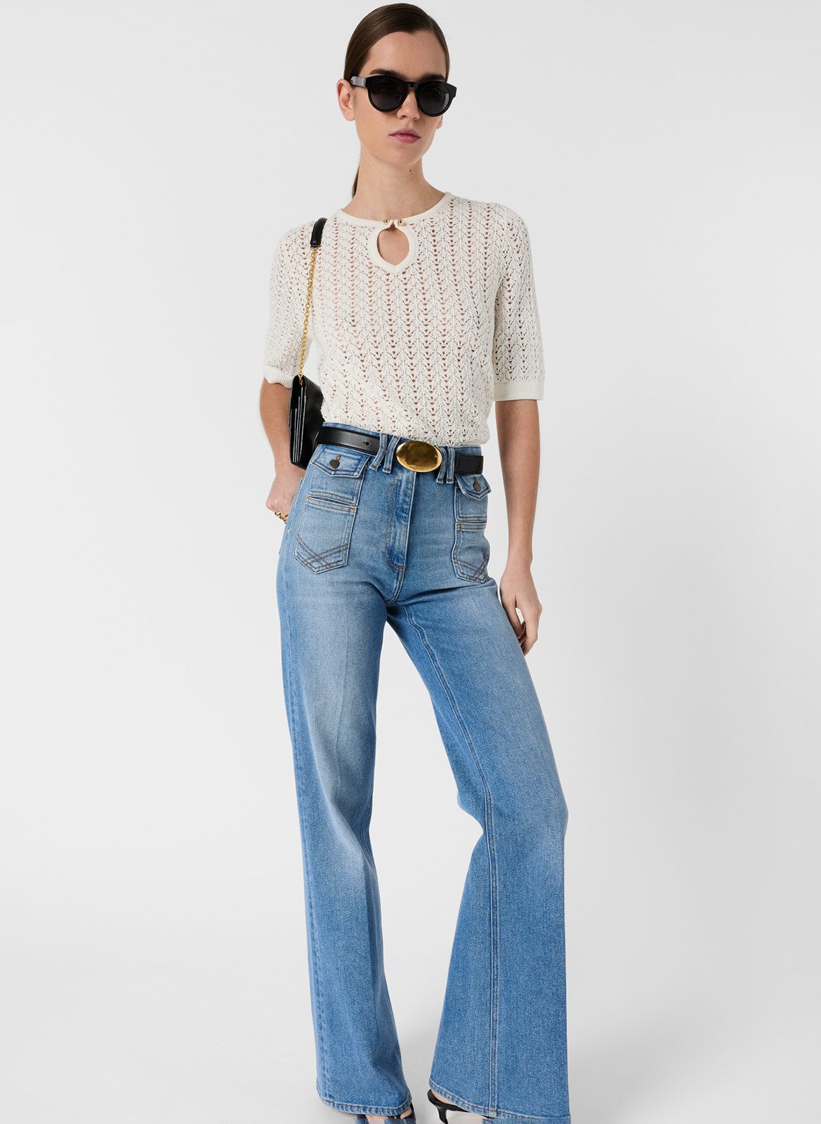 Rechte trui met ronde hals - katoenblend GERARD DAREL Beige