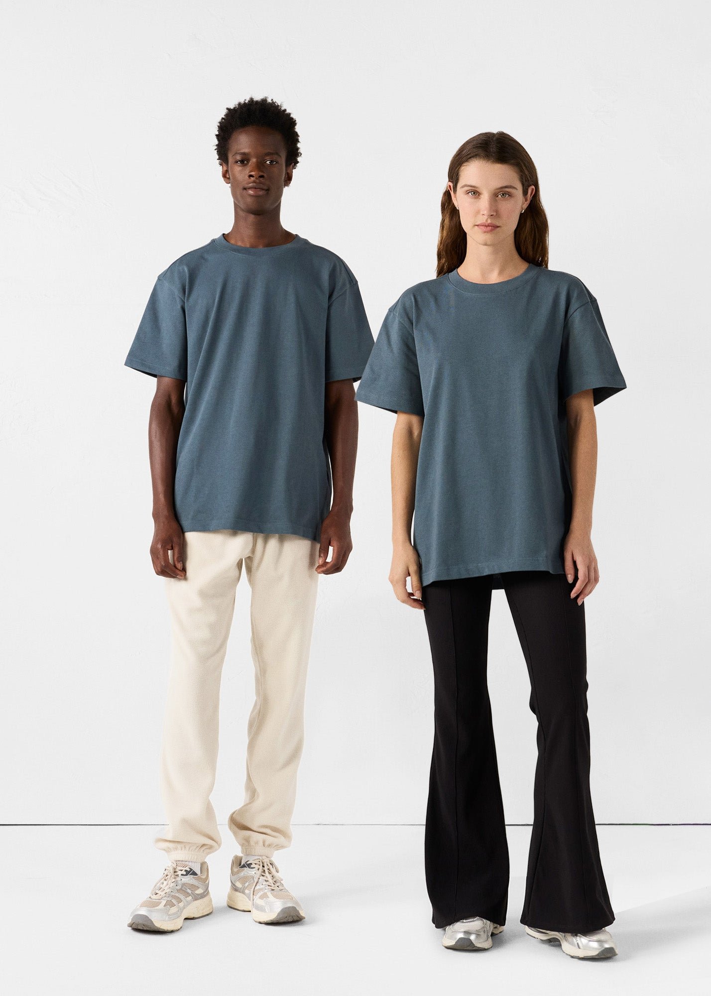 Round neck t-shirt in bluestone color Andrea JOTT Blue