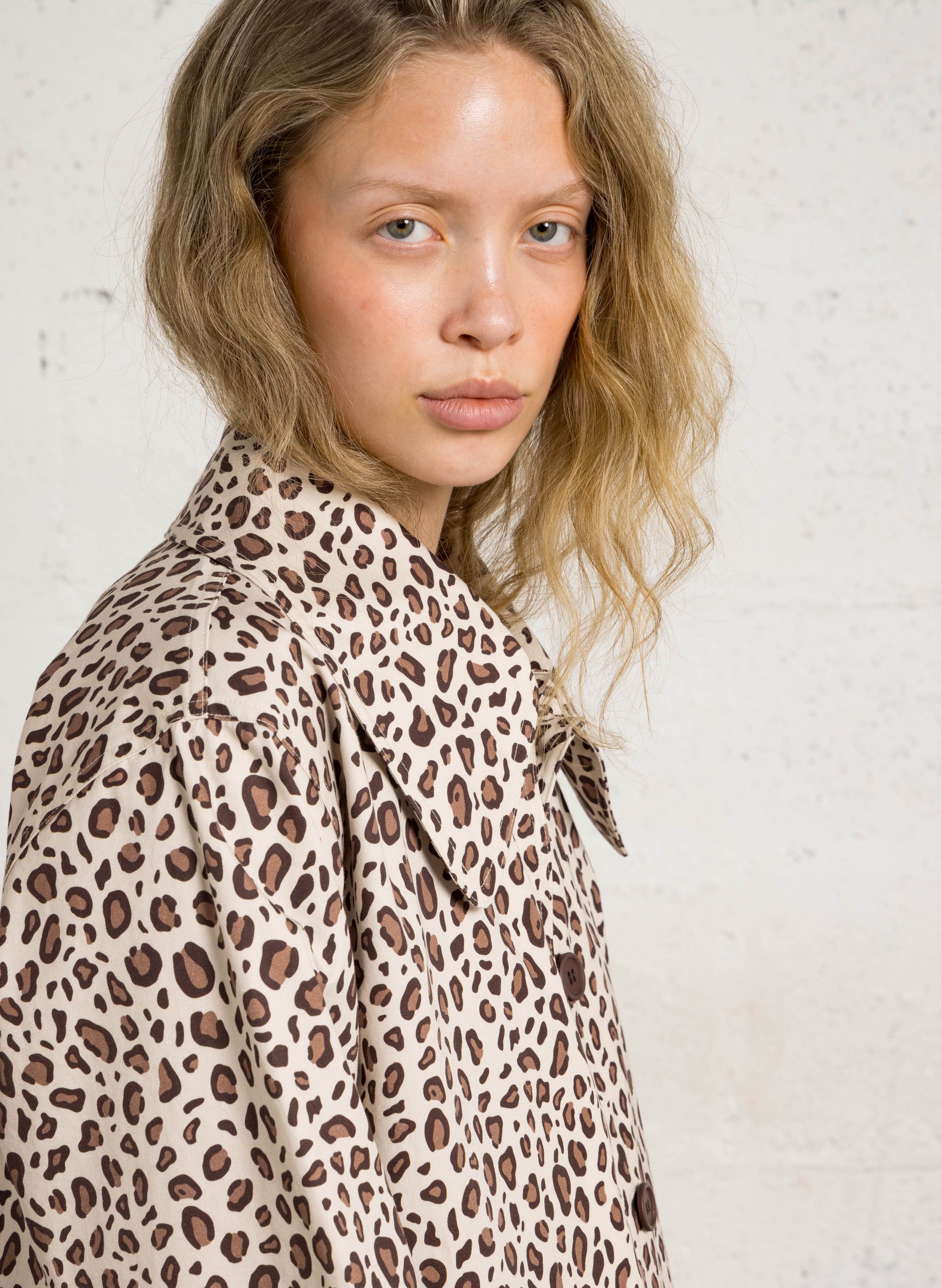 Printed coat with classic collar THE TINY BIG SISTER Beige