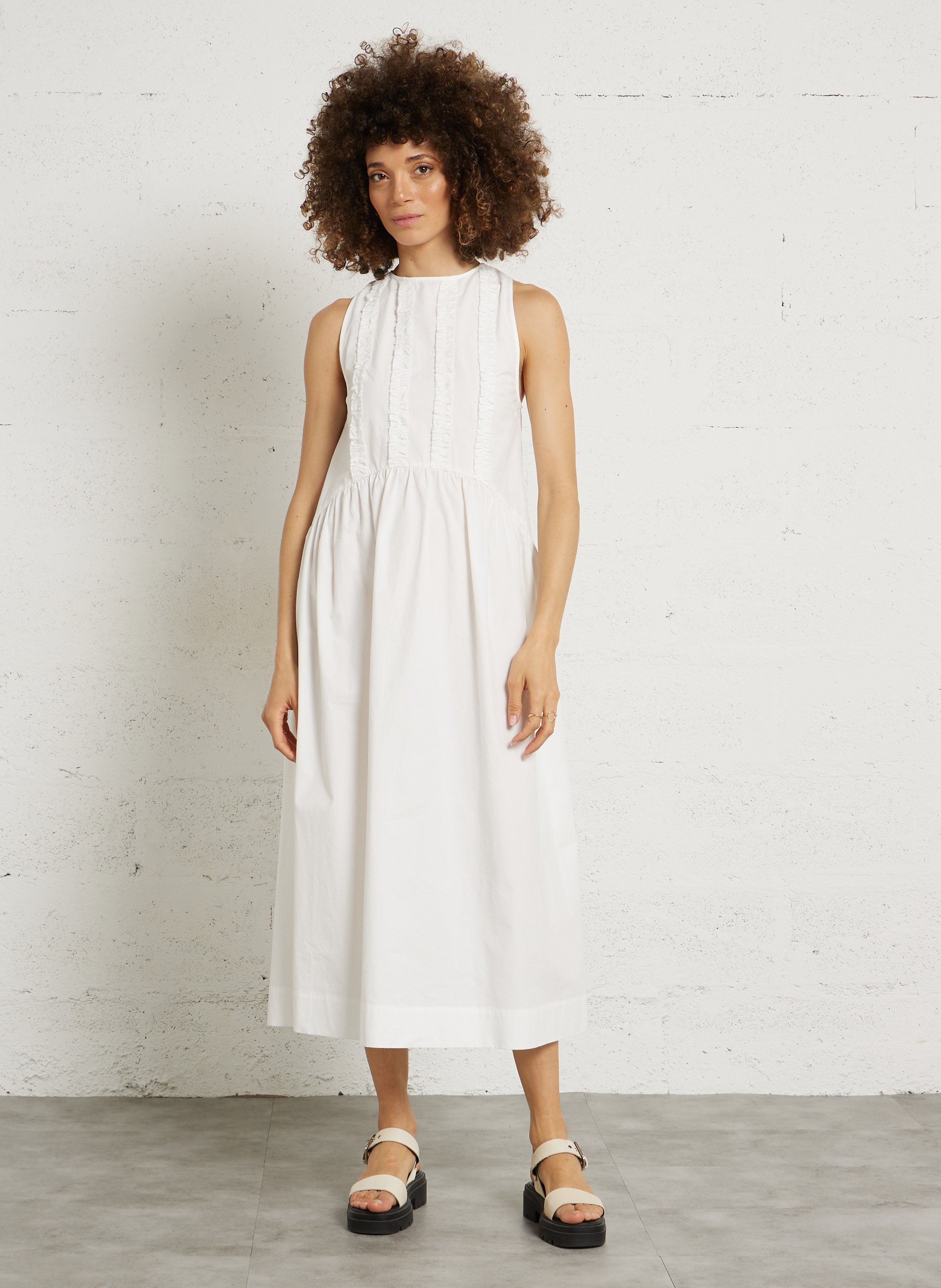 Long cotton dress THE TINY BIG SISTER White