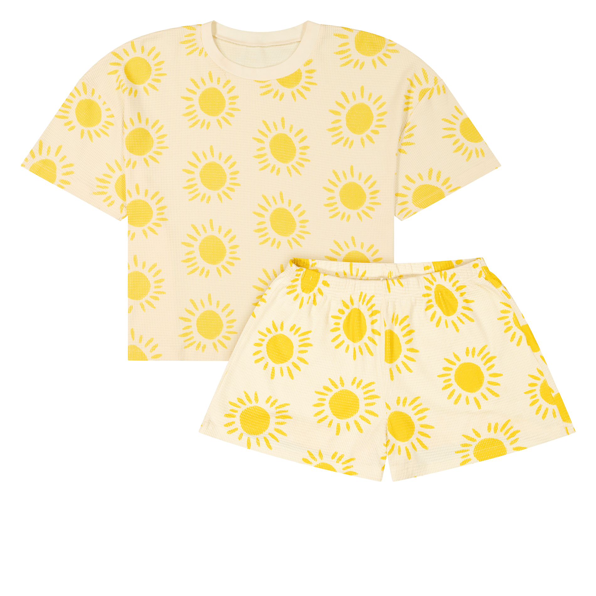 Pyjama short oversize imprimé WE ARE JOLIES Jaune