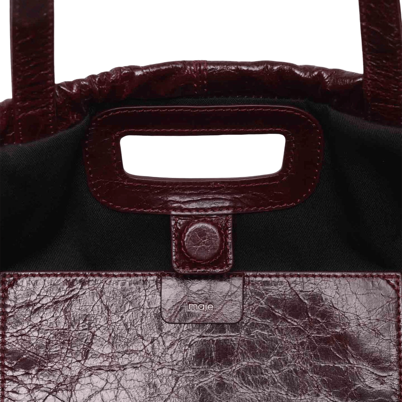 Sac porté épaule en cuir MAJE Rouge