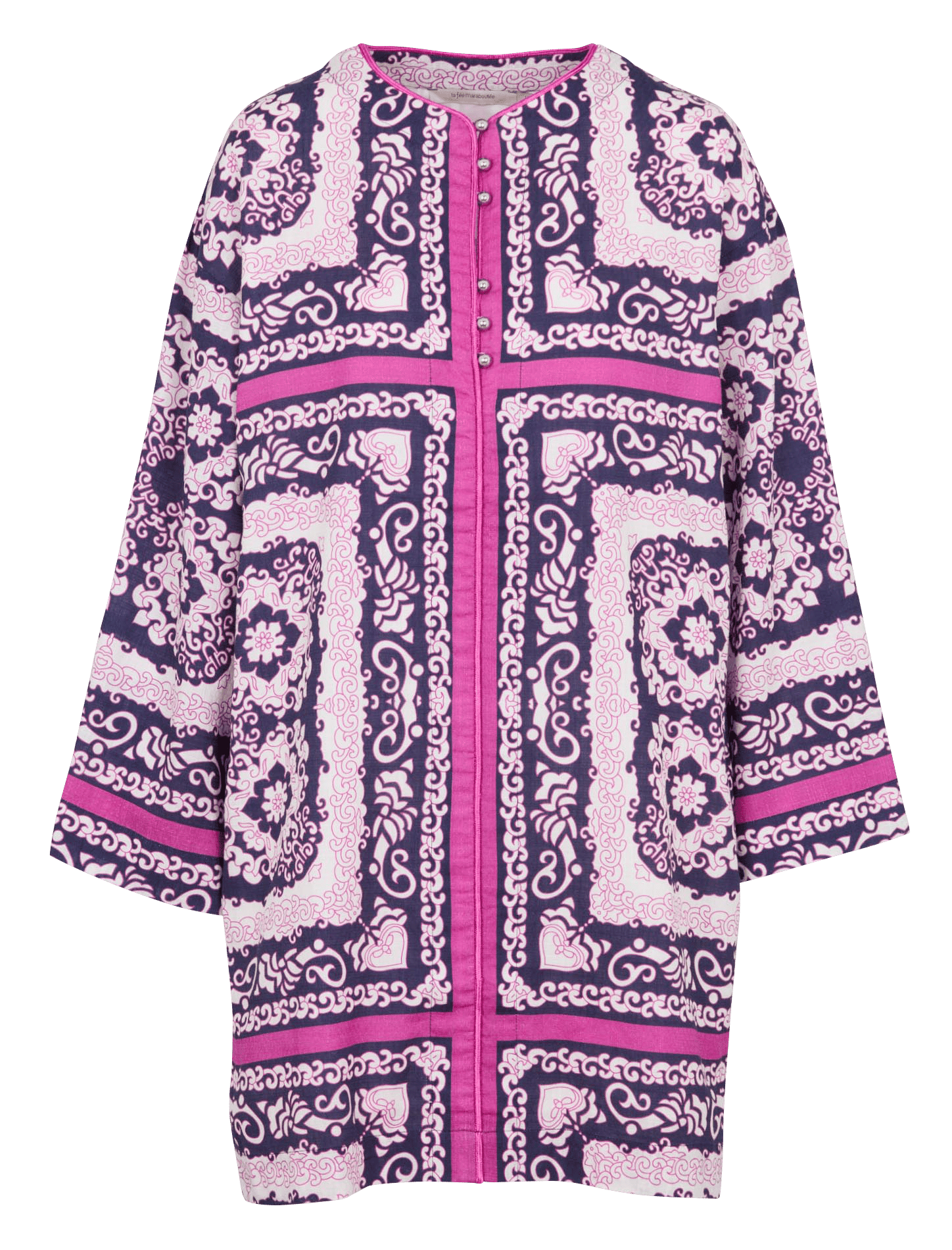 Robe courte col en coton bio LA FEE MARABOUTEE Multicolore