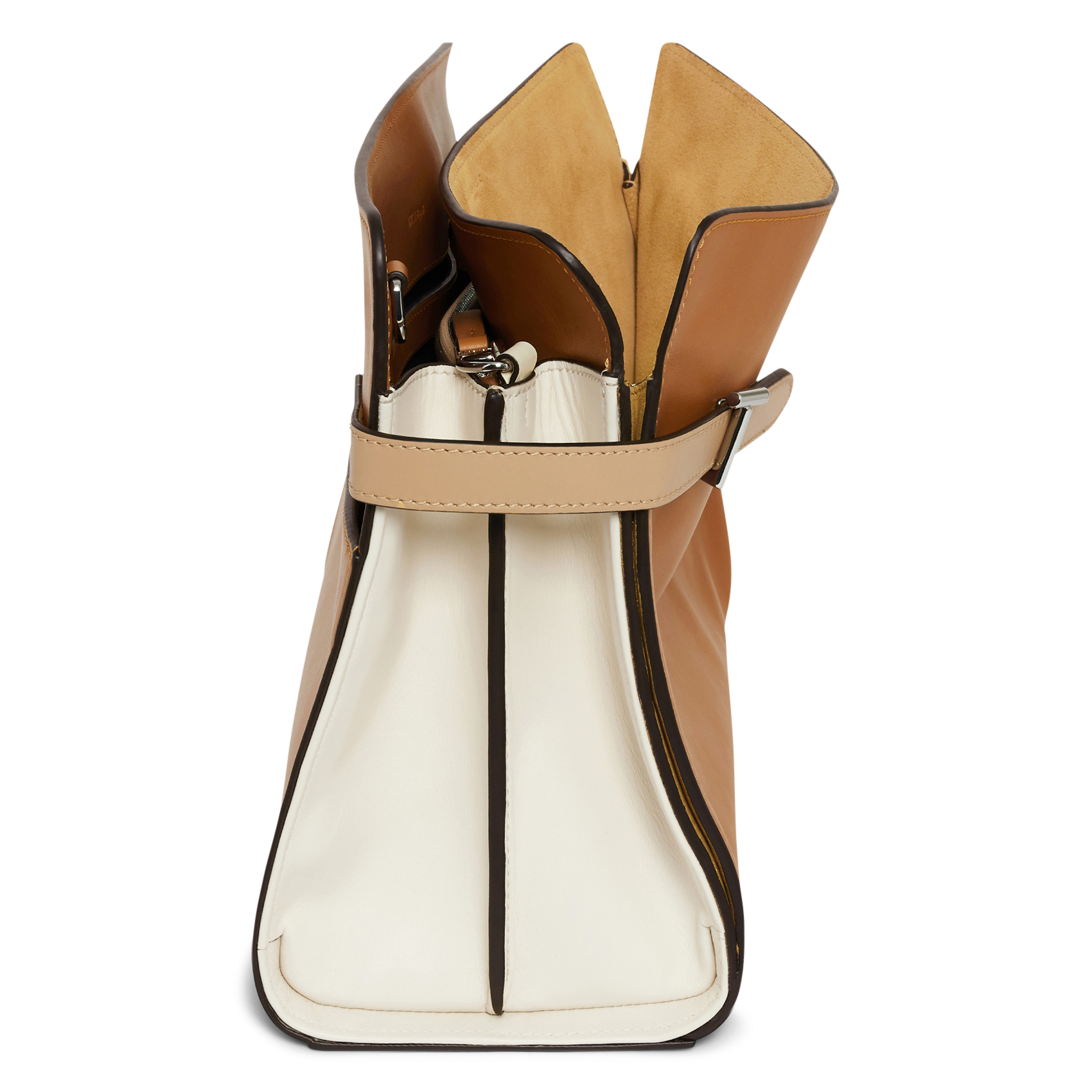 Geschnürte Beuteltasche aus strukturiertem Leder LE TANNEUR Braun