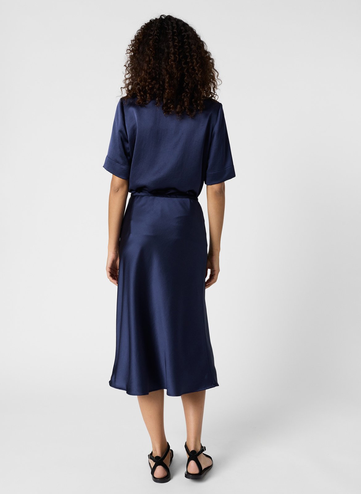 Jupe midi satinée GERARD DAREL Bleu