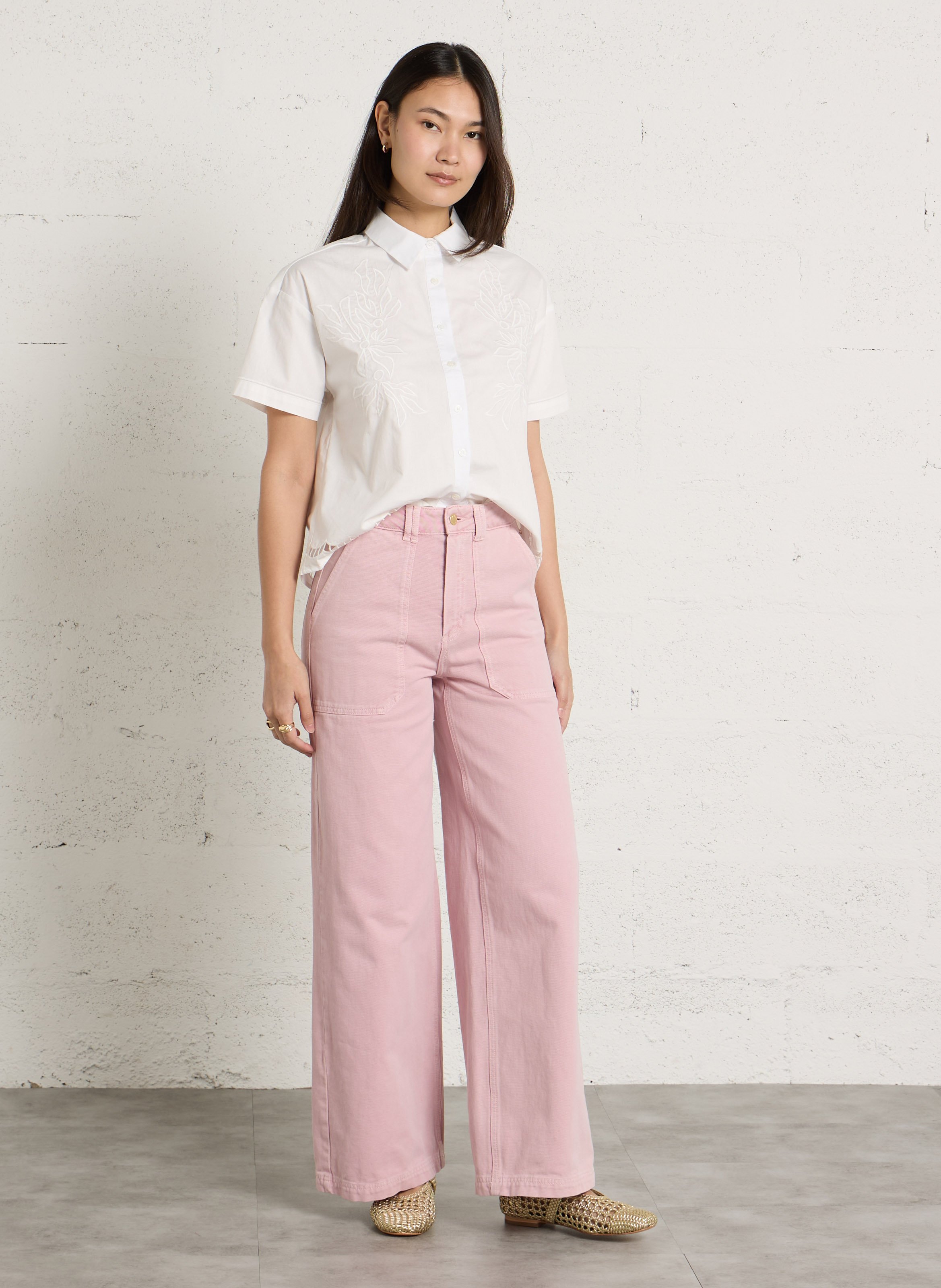 Weit geschnittene Jeans - aus Baumwolle DES PETITS HAUTS Rosa