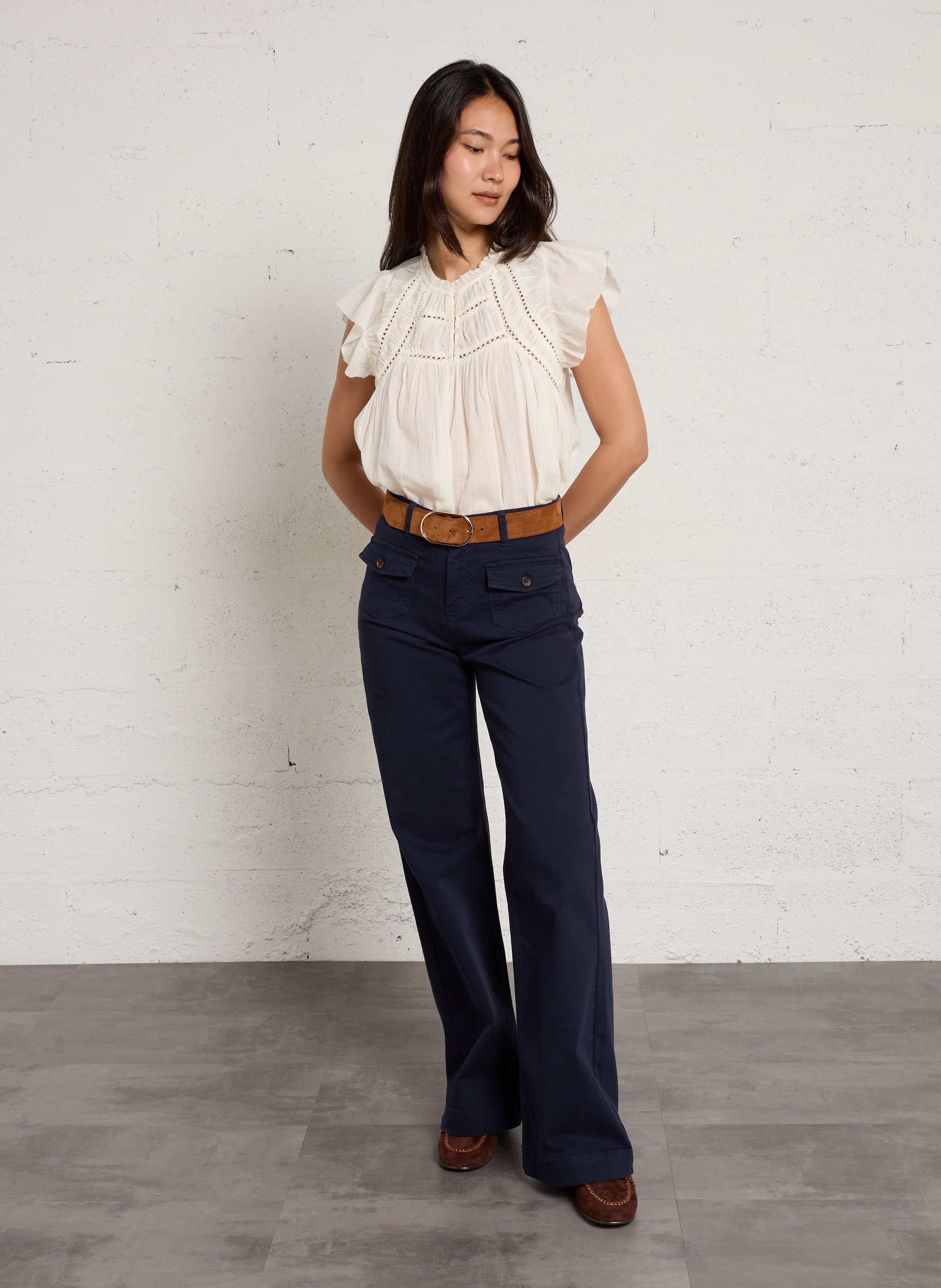 Jean large en coton MAISON 123 Bleu