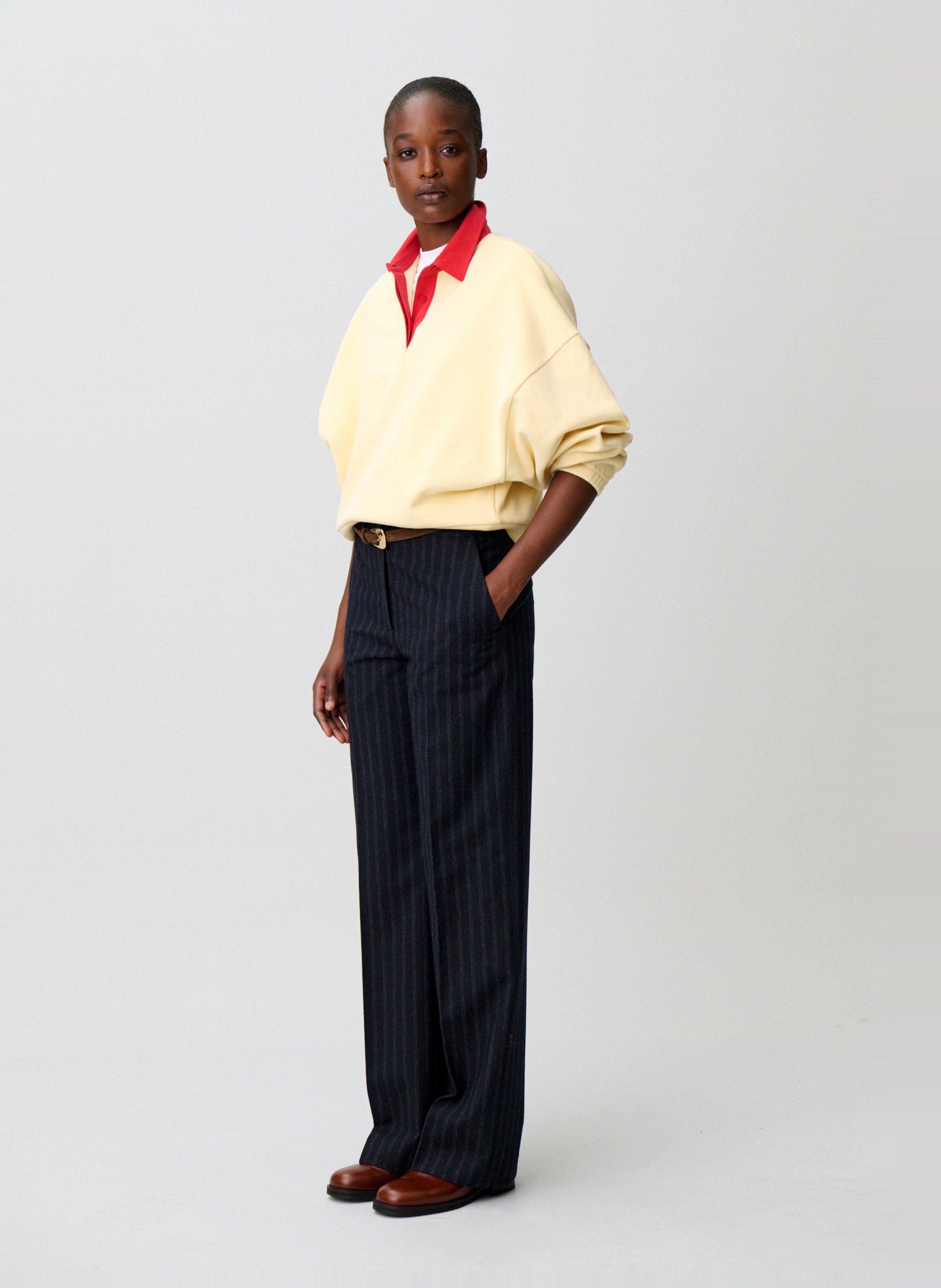 Pantalon taille haute à rayures CLAUDIE PIERLOT Multicolore