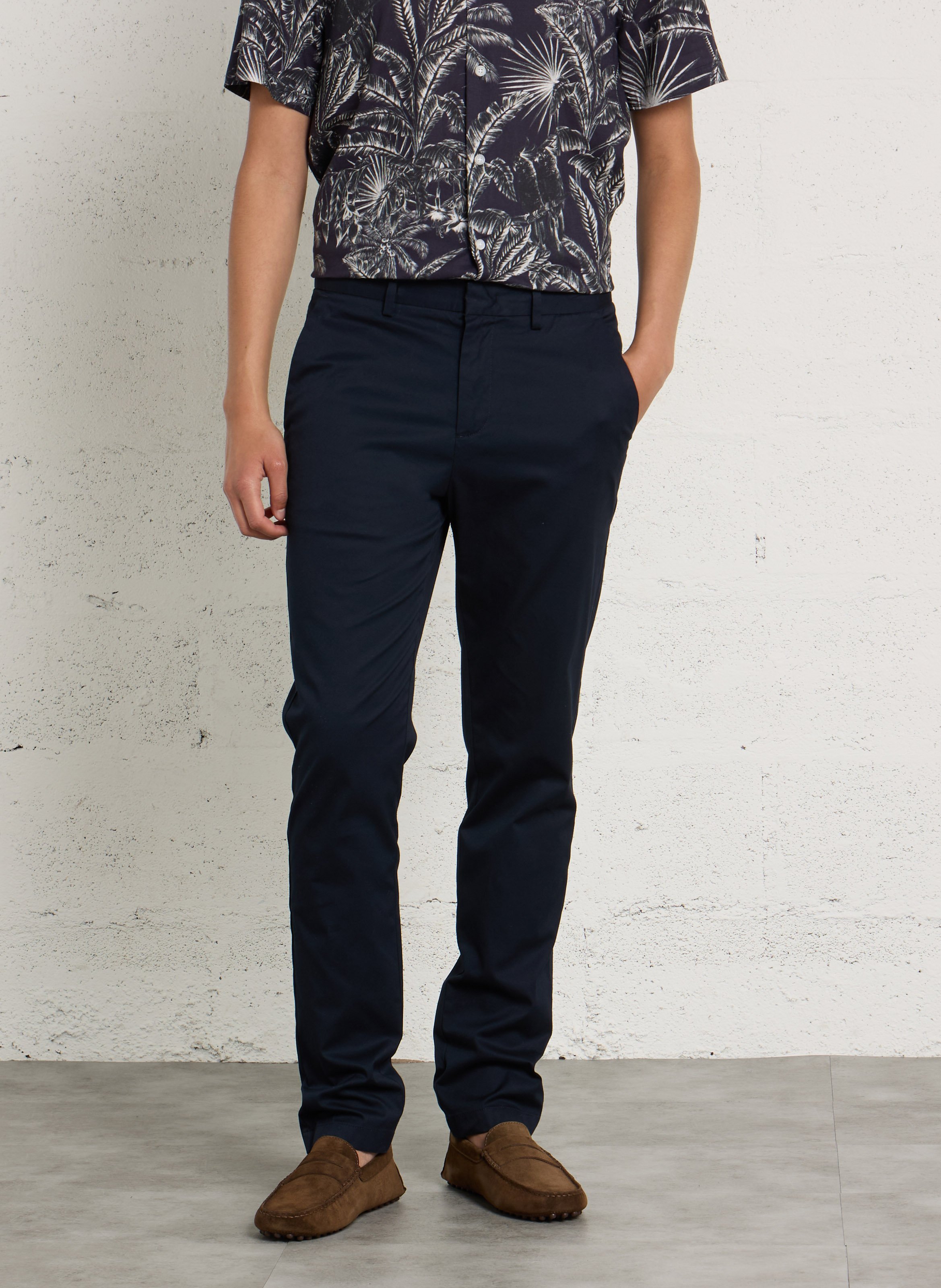 Solid straight chino pants GANT Blue