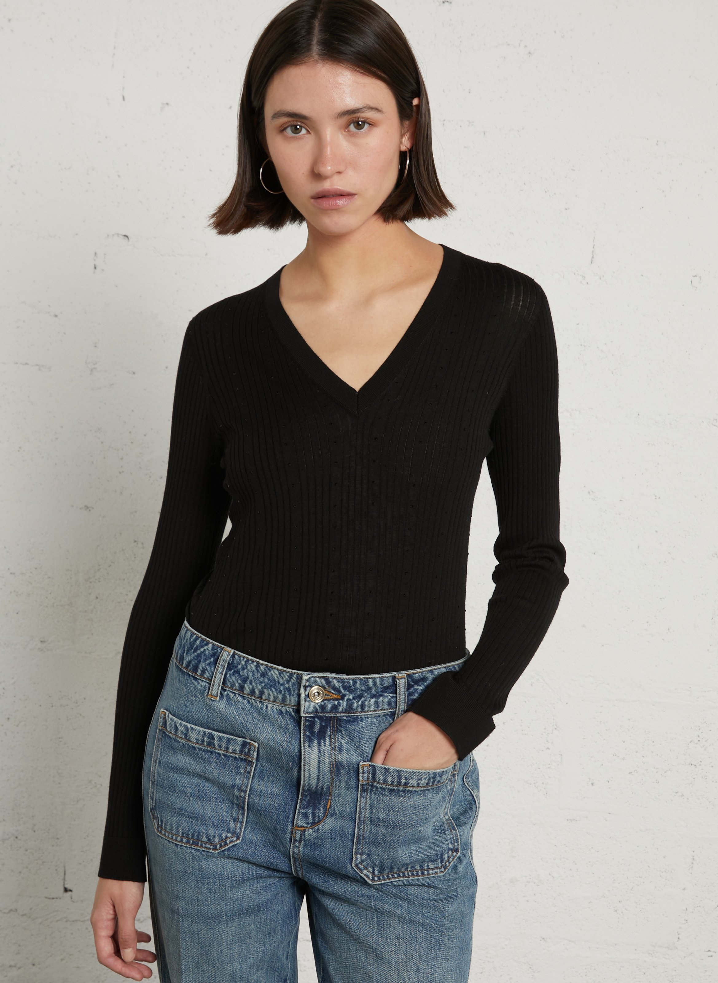 Angepasster Wollpullover LIU JO Schwarz