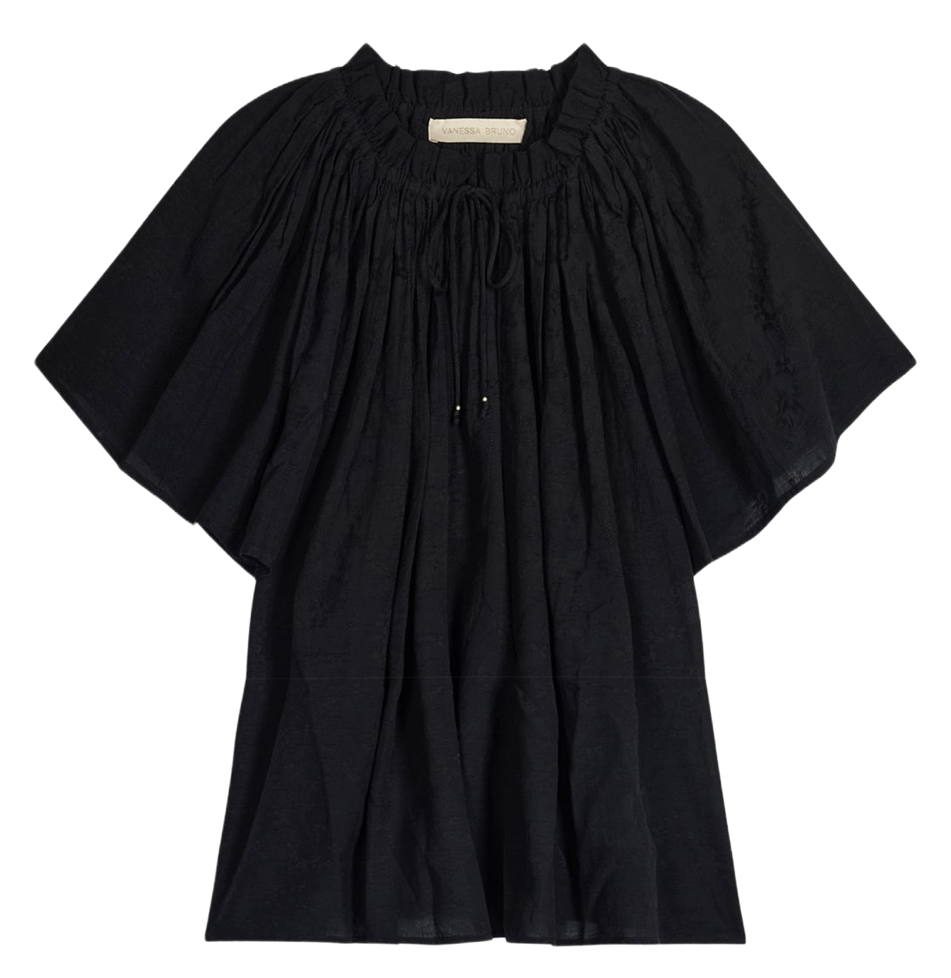 Blouse droite à manches papillon VANESSA BRUNO Noir