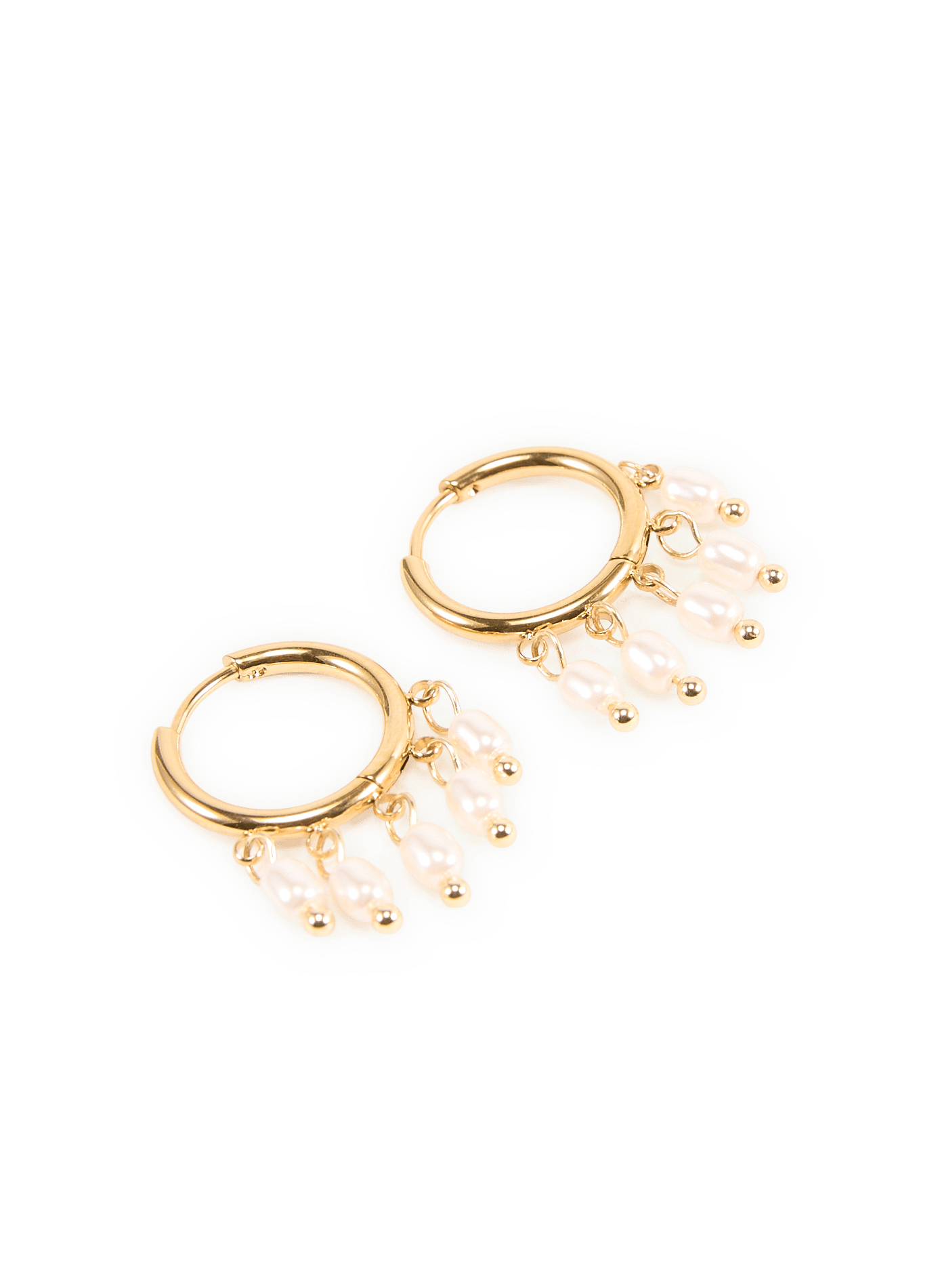 Small hoop earrings with beads AU PRINTEMPS PARIS Beige