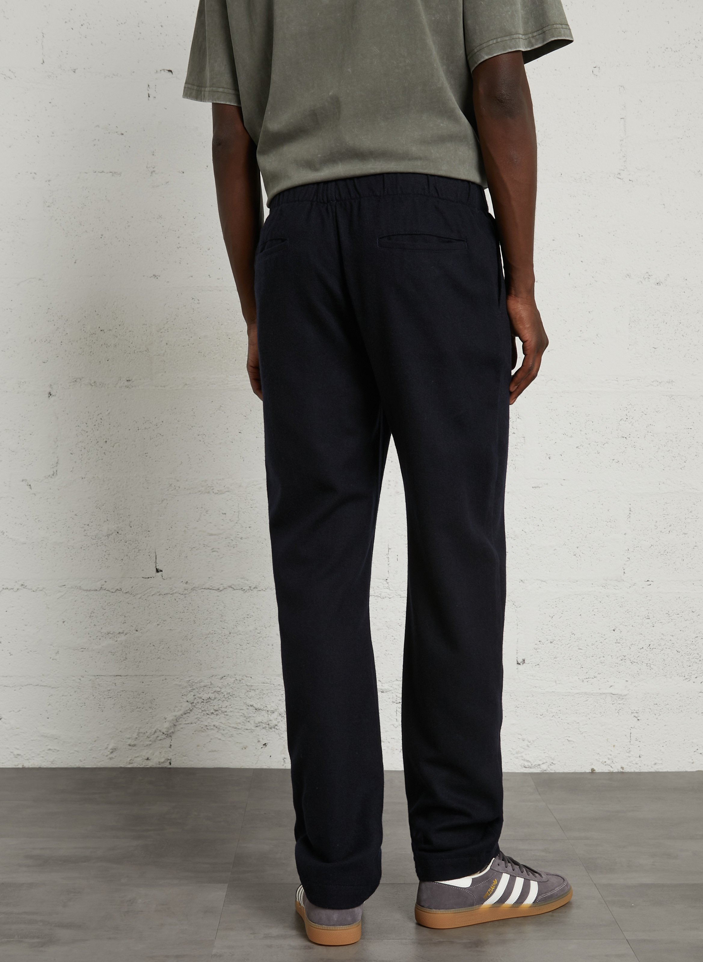 Pantalon droit en laine mélangée HARTFORD Bleu
