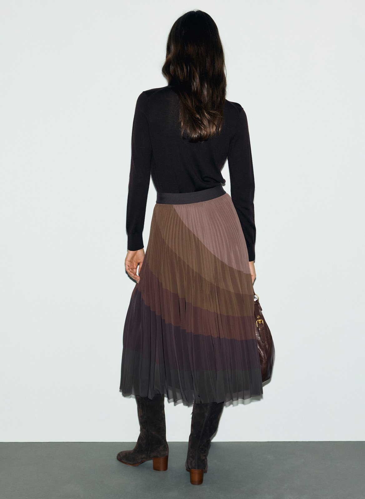 Pleated Sun Midi Skirt GERARD DAREL Brown