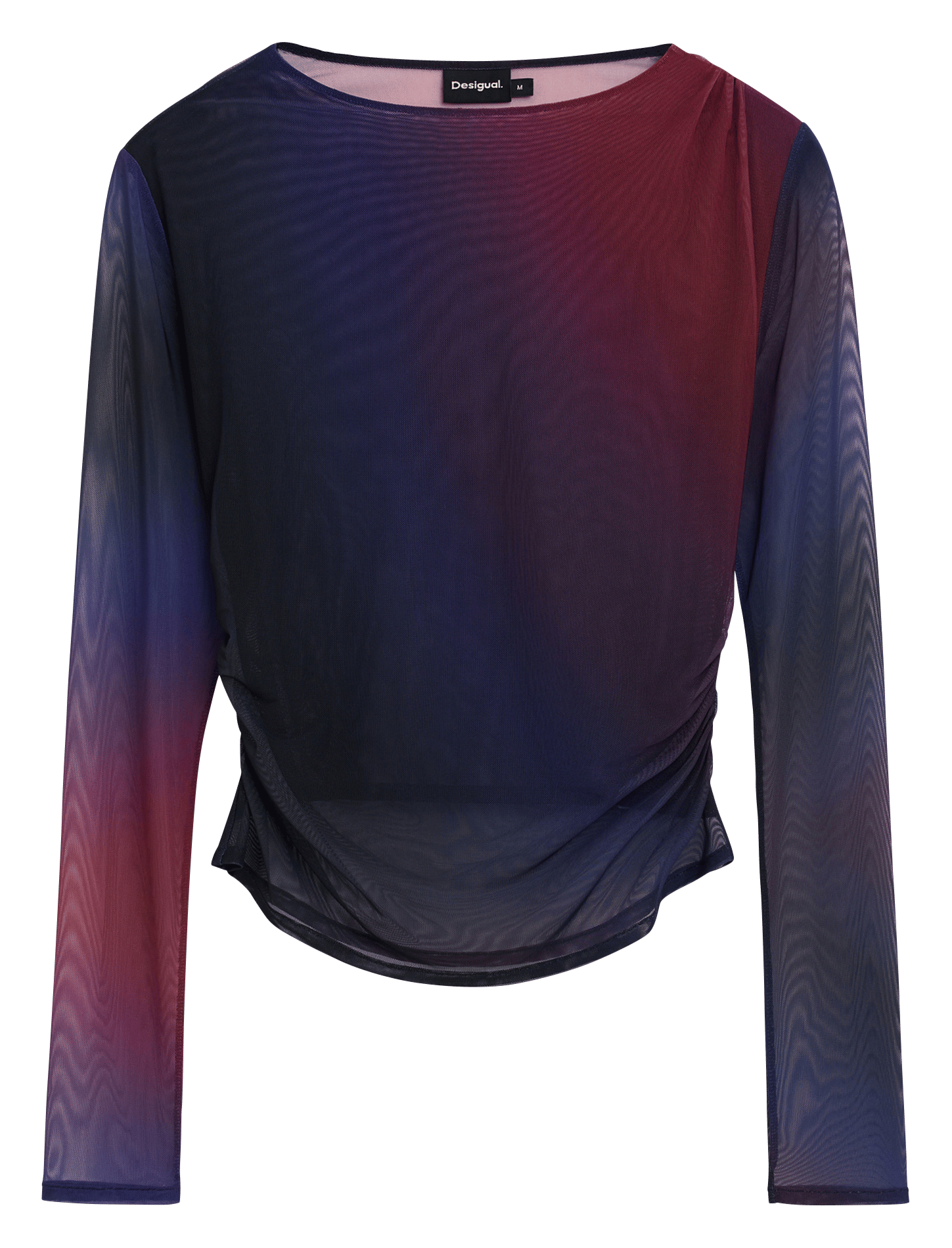 Tee-shirt col rond en mesh imprimé DESIGUAL Bleu