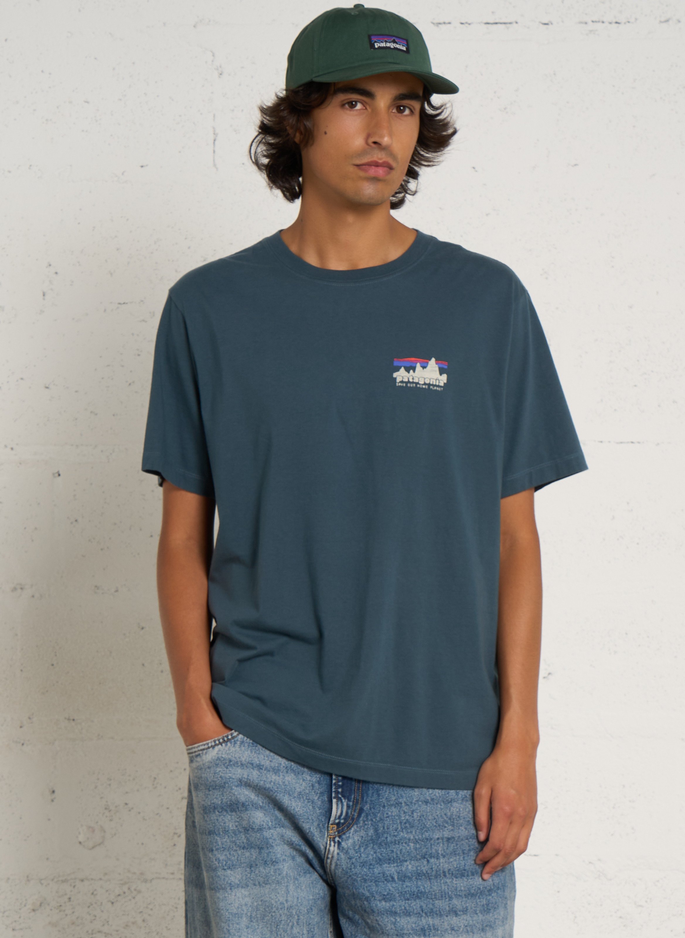 Gerade geschnittenes T-Shirt aus Bio-Baumwolle PATAGONIA Blau