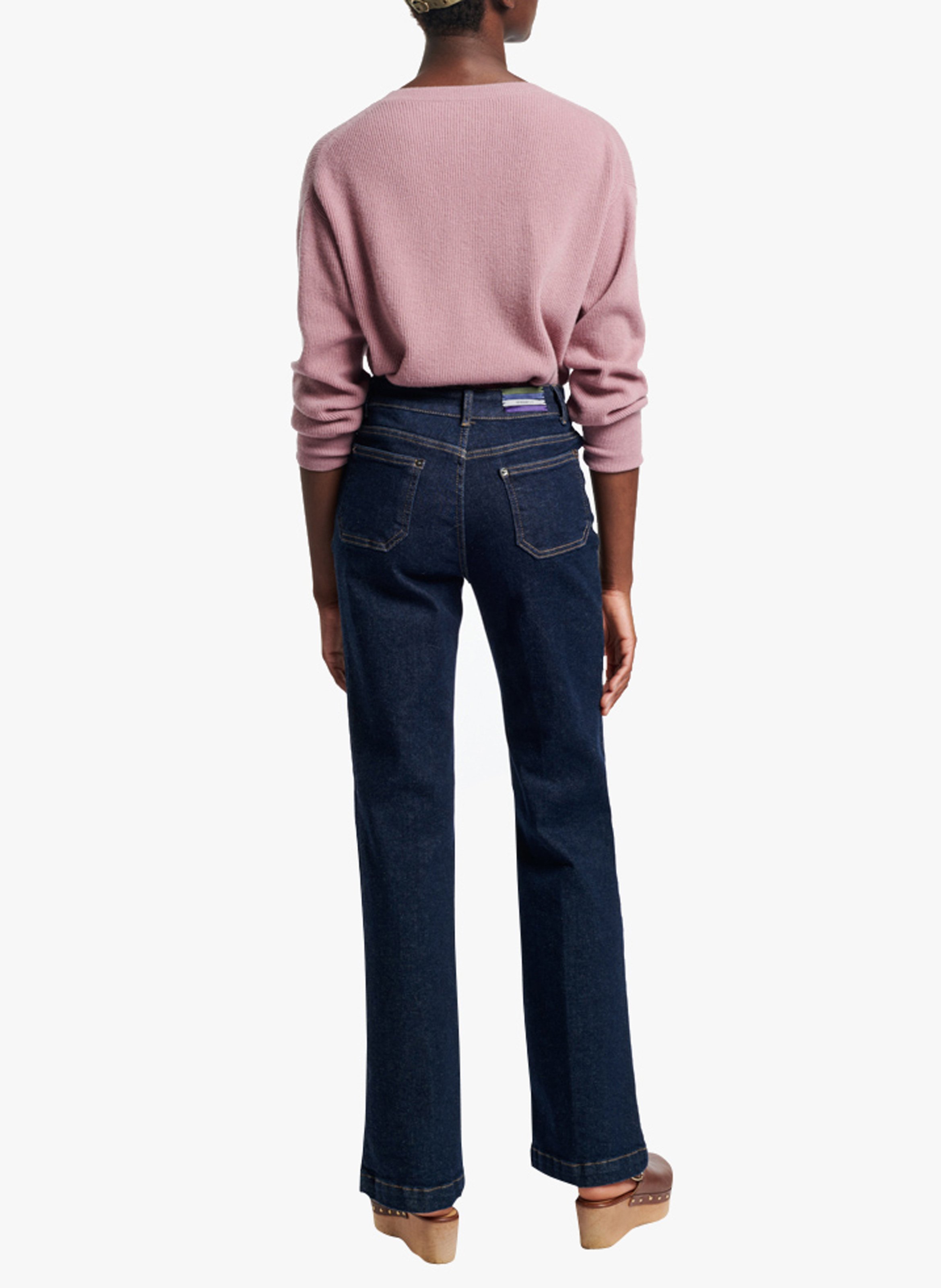 High-rise flared cotton-blend jeans VANESSA BRUNO Blue