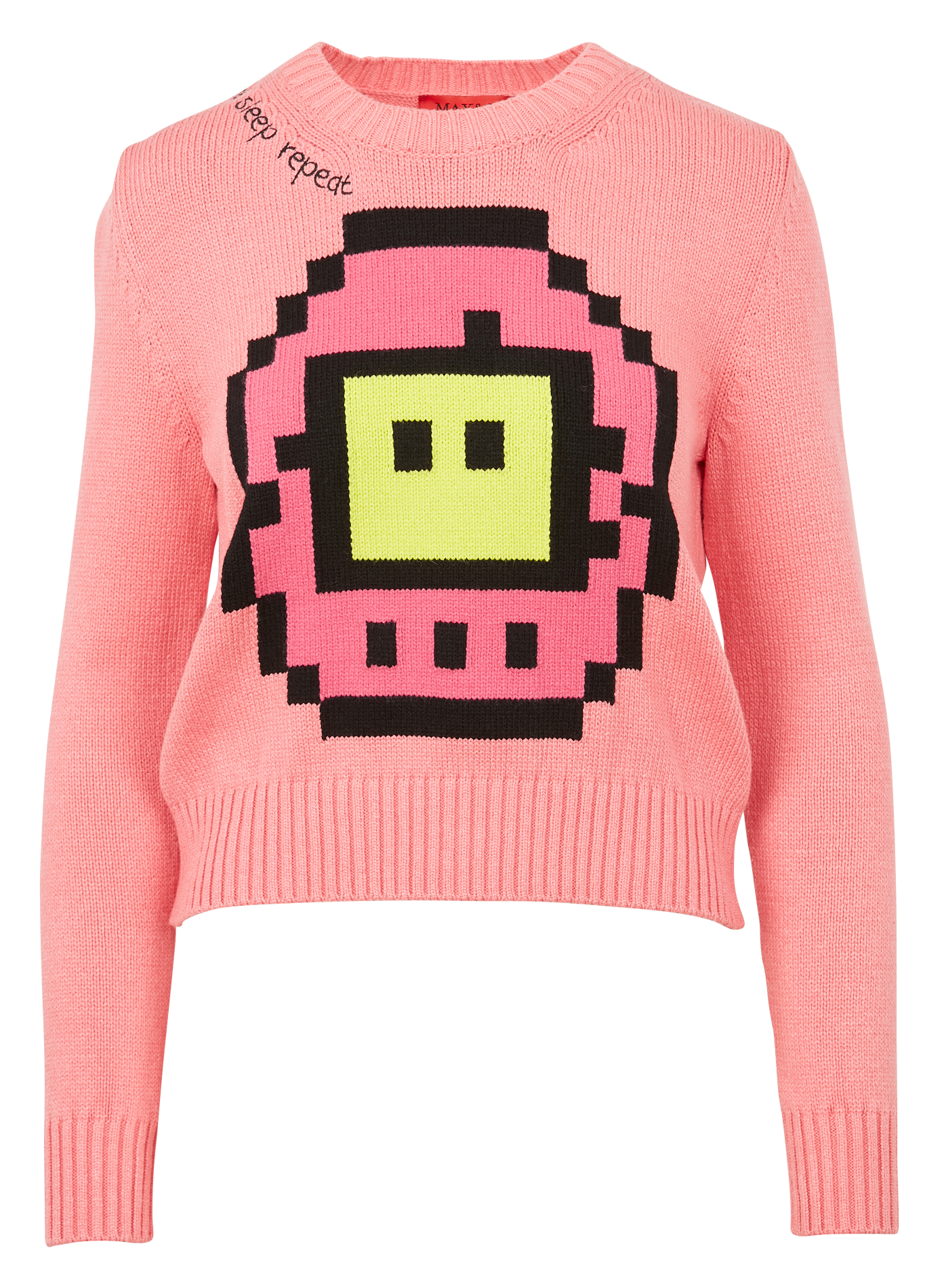 Round-neck mixed-knit jacquard sweater MAX&Co. Pink