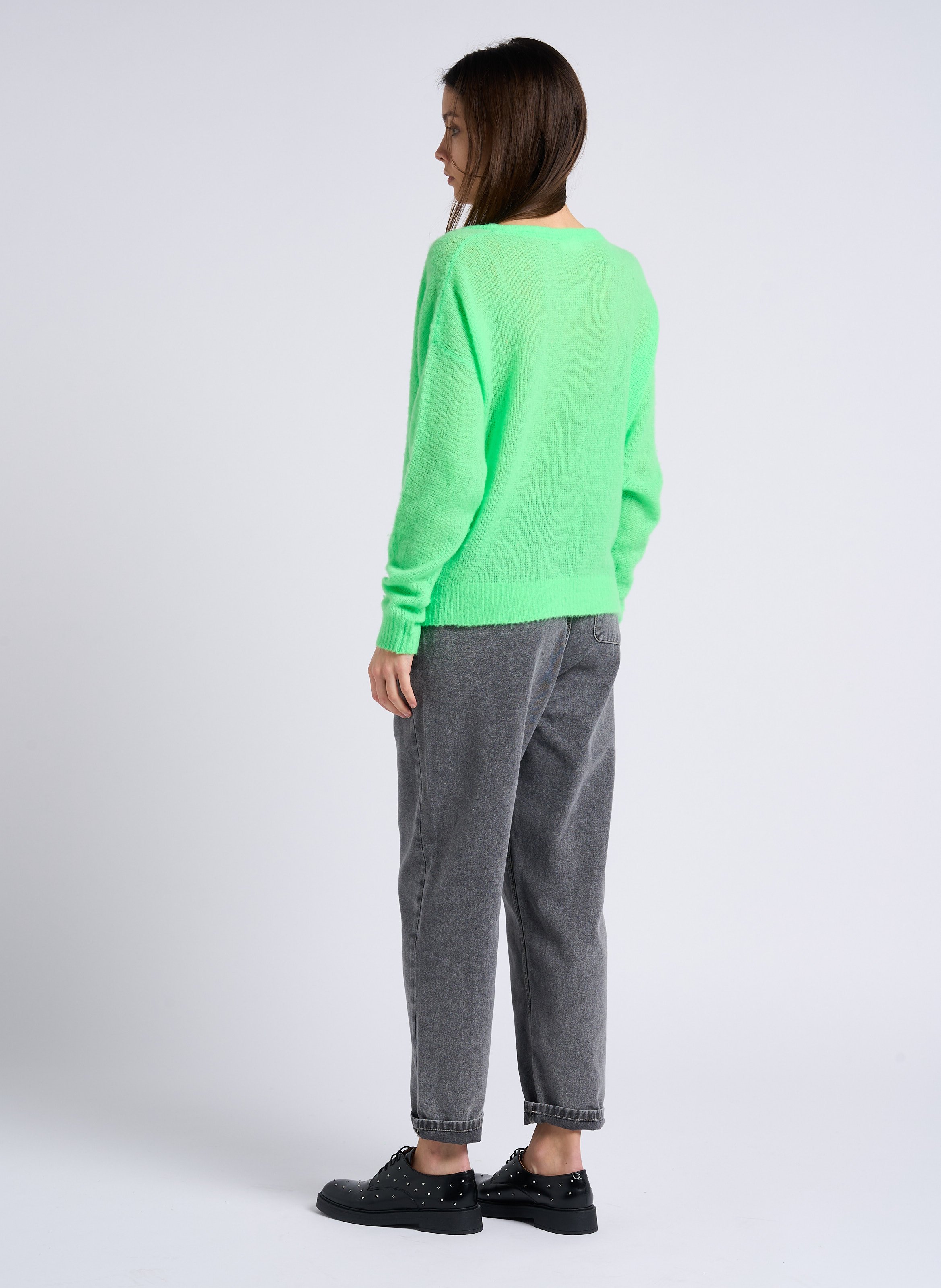 Straight Cut High Waist Jeans aus Baumwolle AMERICAN VINTAGE Grau