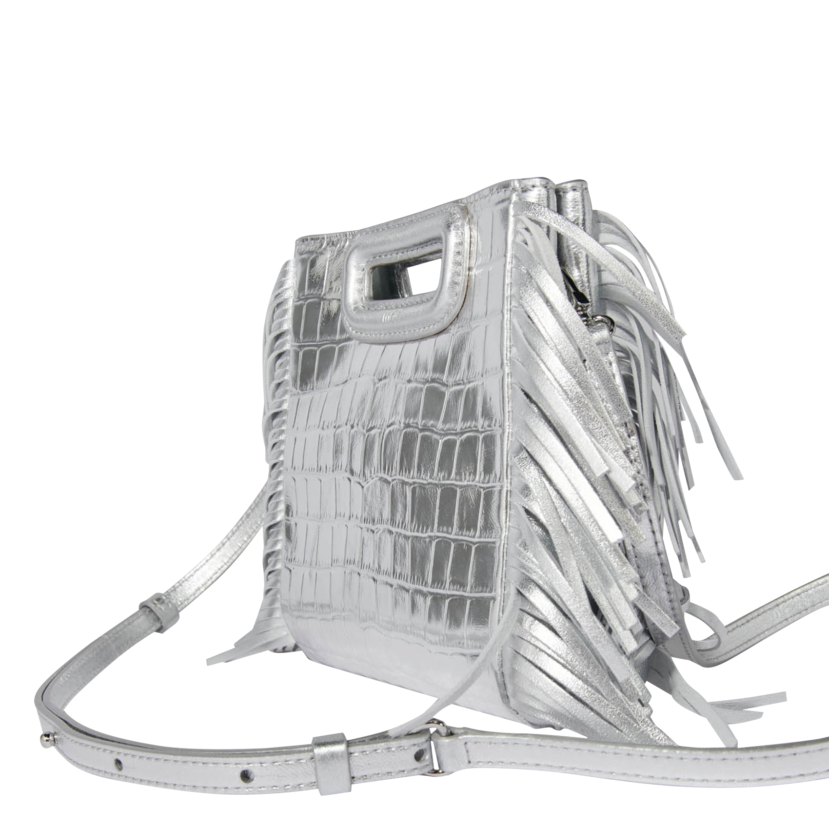 Sac bandoulière métallisé MAJE Argent