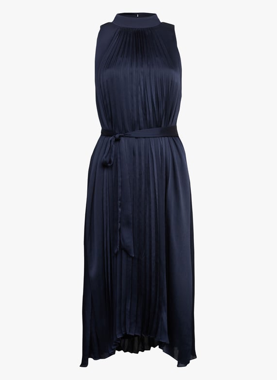 Pleated satin midi dress Blue Esprit - Women | Place des Tendances Pleated satin midi dress Blue Esprit - Women | Place des Tendances