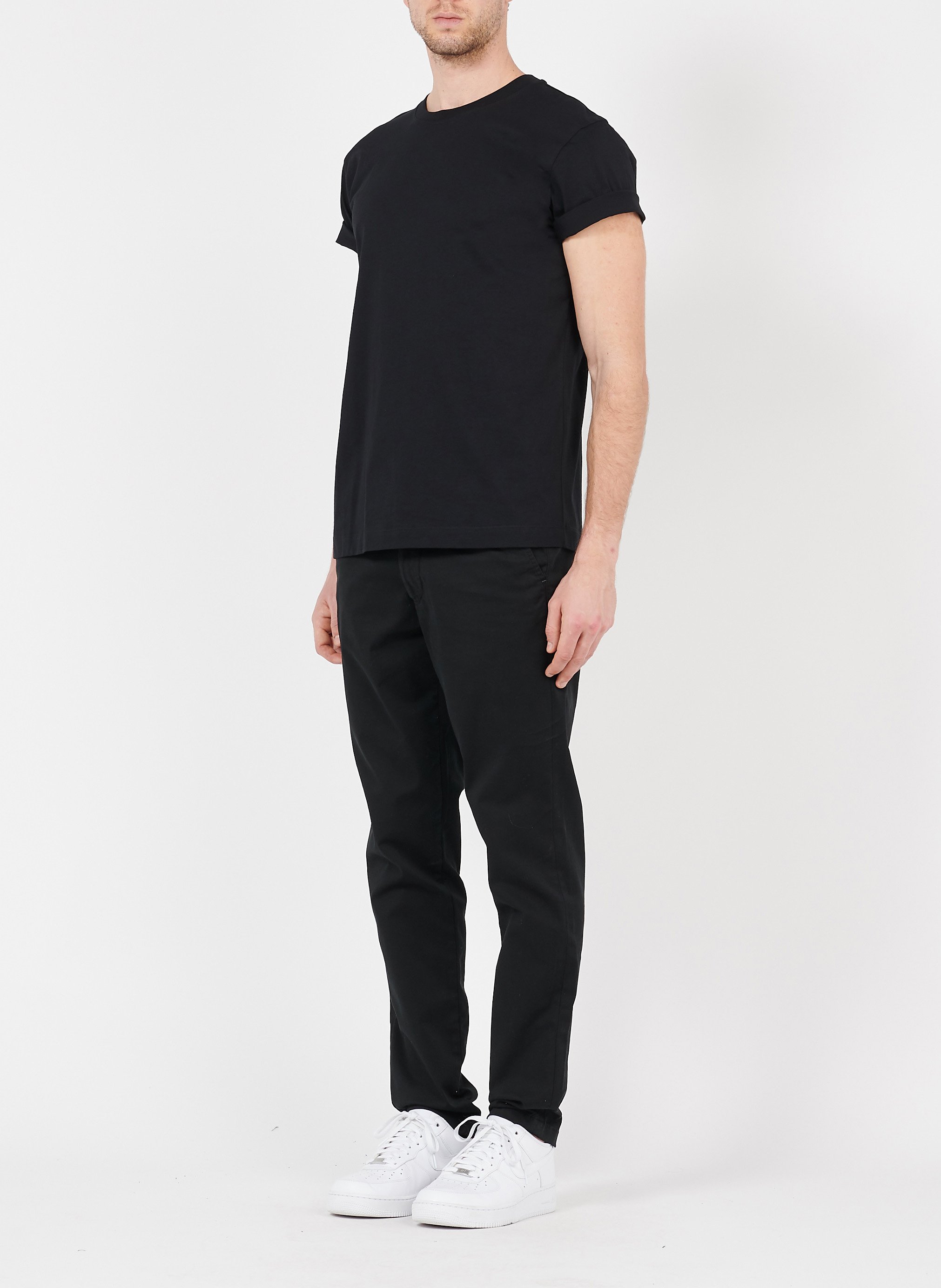 Rundhals-T-Shirt aus Baumwolle, Regular Fit AU PRINTEMPS PARIS Schwarz