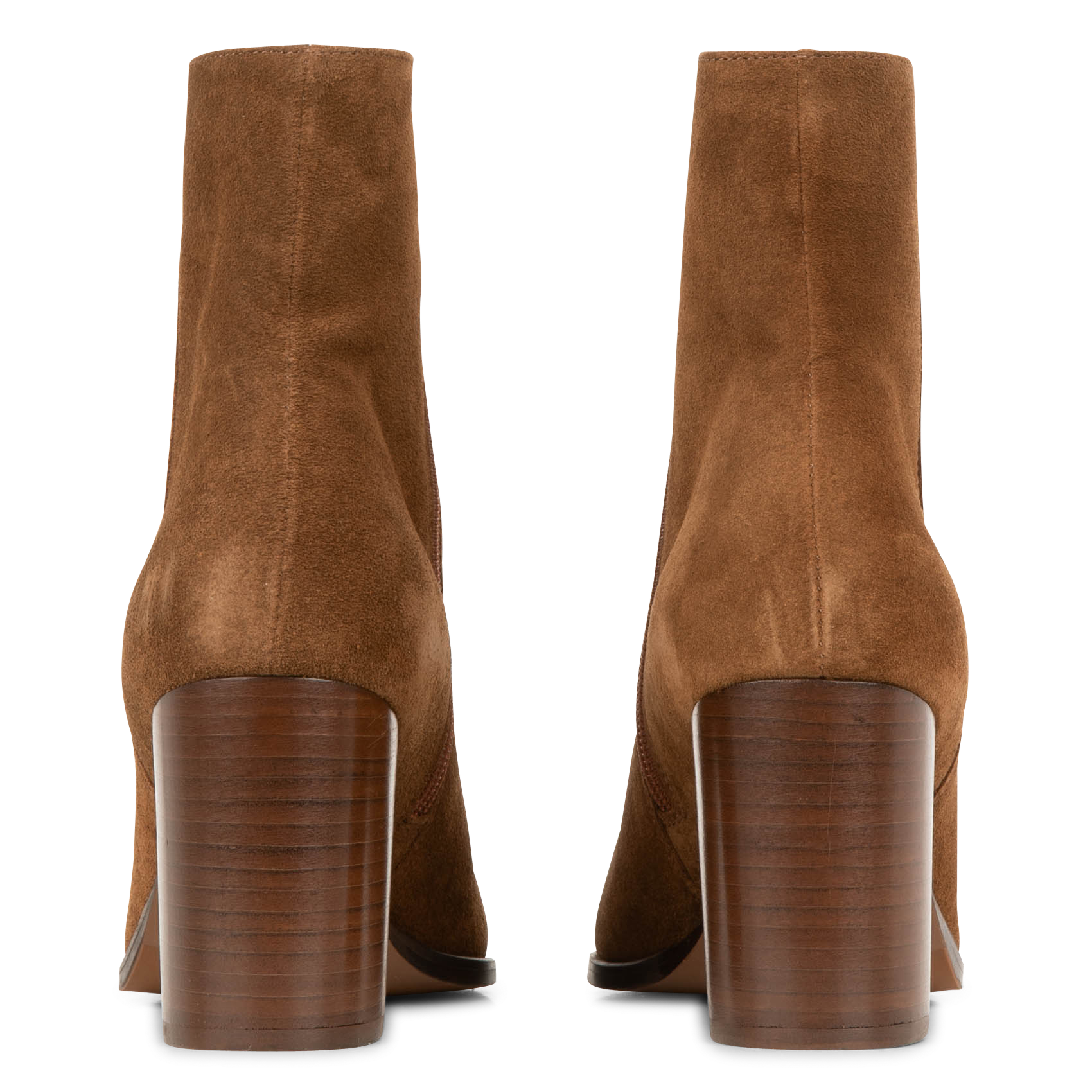 Bottines bout rond à zip en cuir velours  MELLOW YELLOW Marron