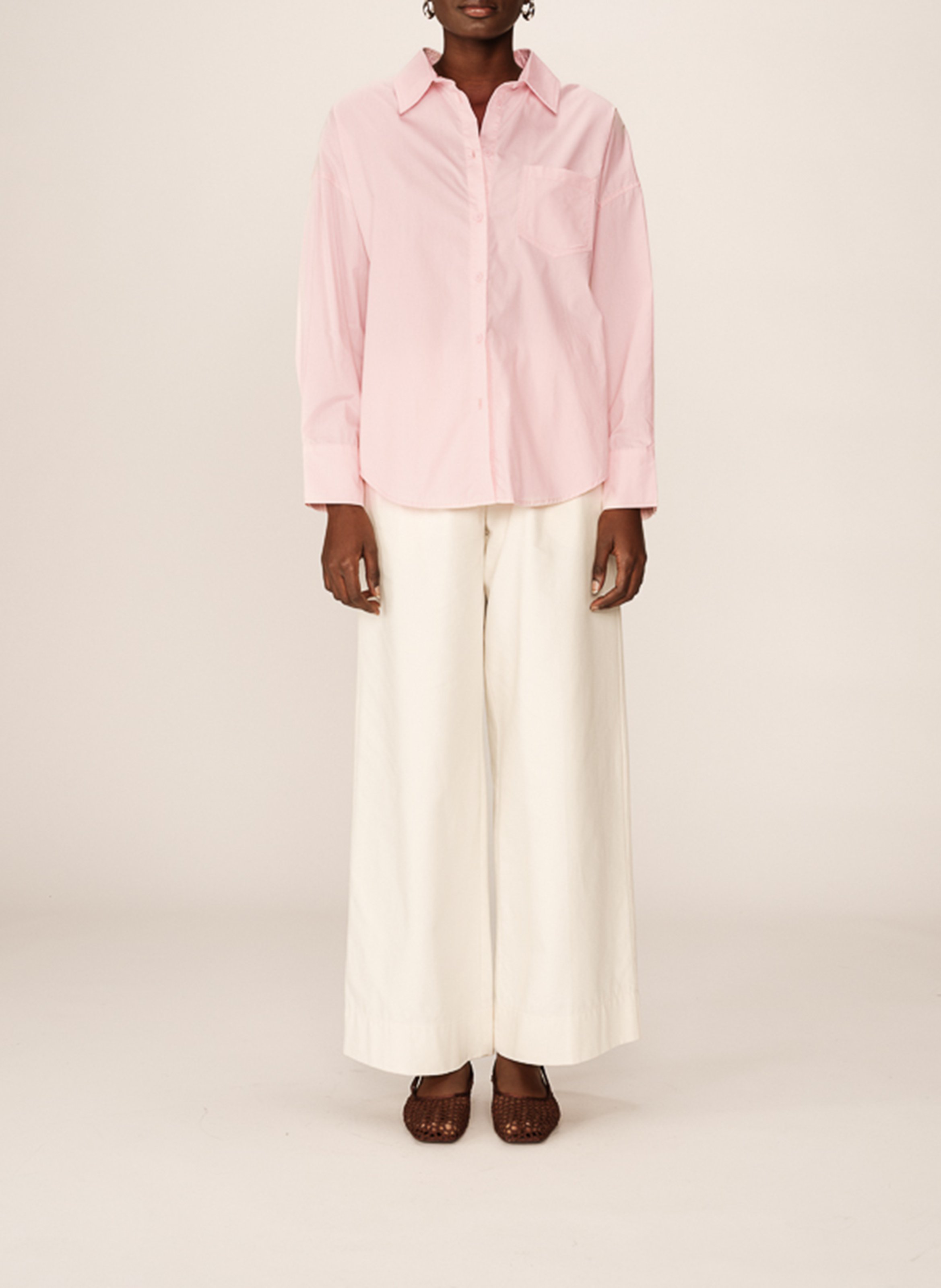 Oversized button-up shirt GRACE ET MILA Pink