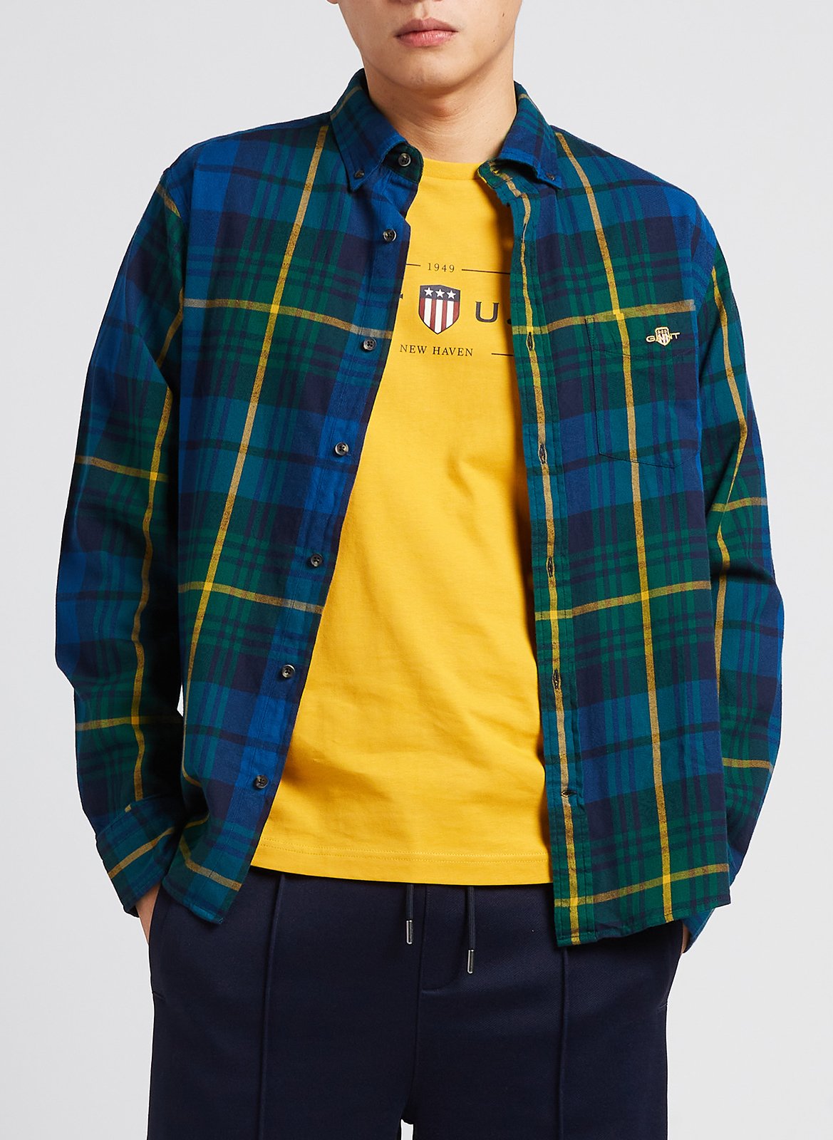 Regular-fit checked cotton shirt with button-down collar GANT