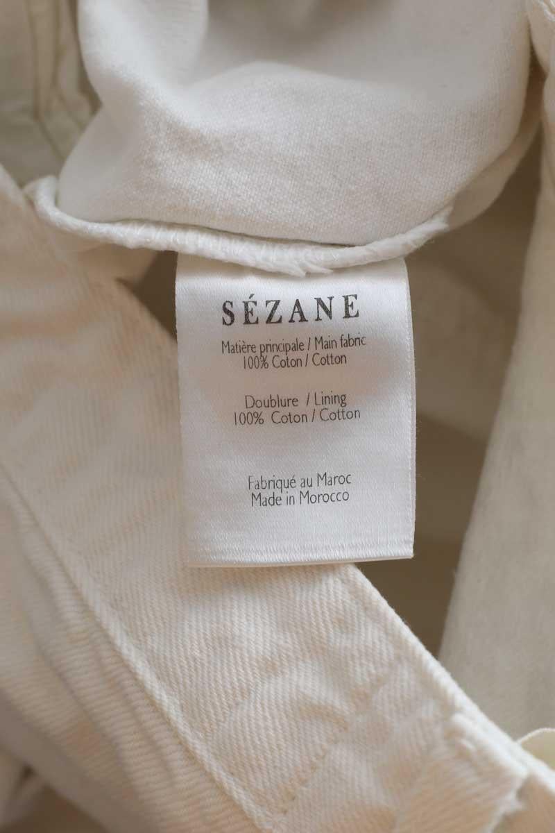 Cotton straight jeans White