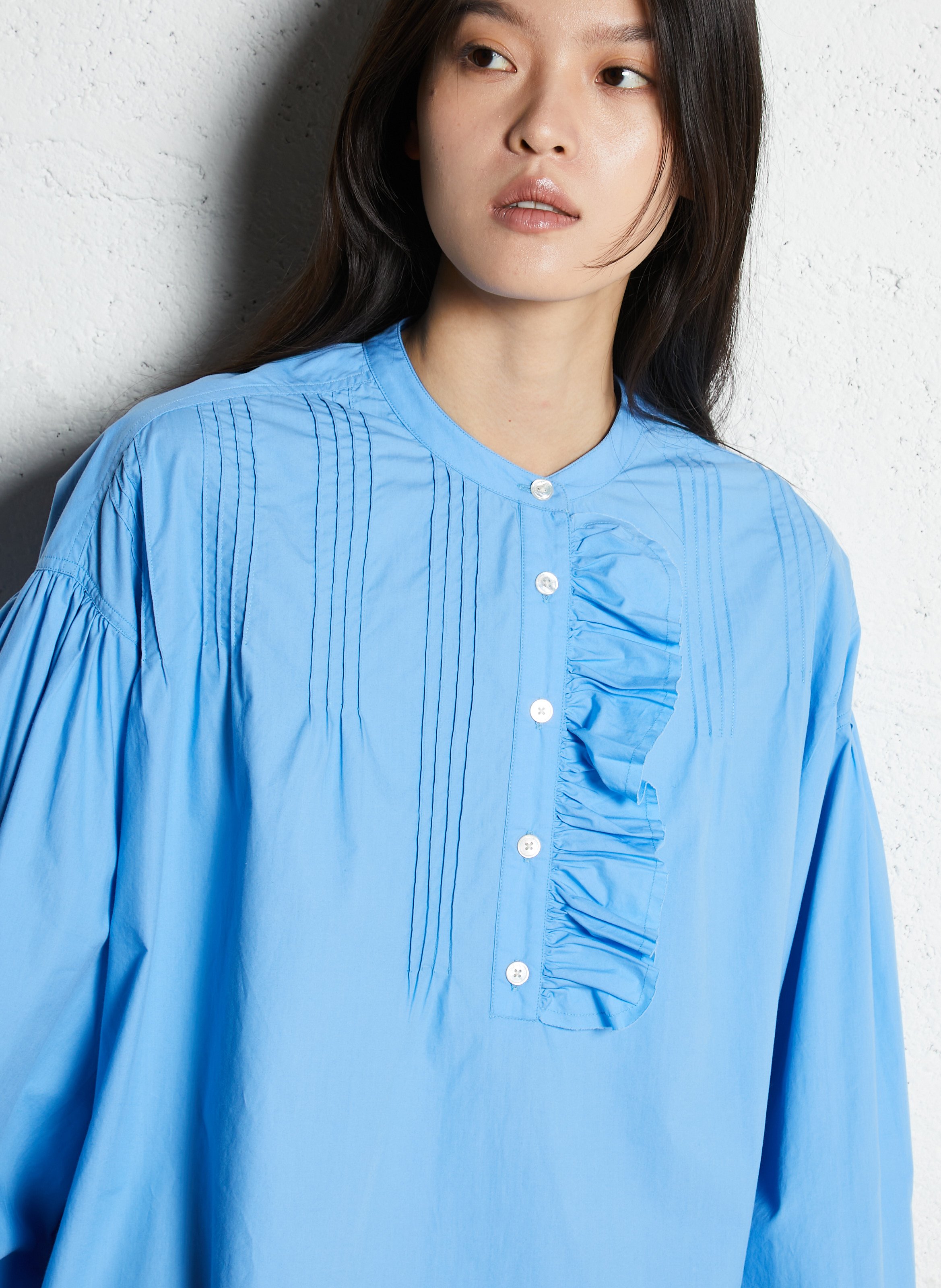 Weite Baumwollbluse LAURENCE BRAS Blau