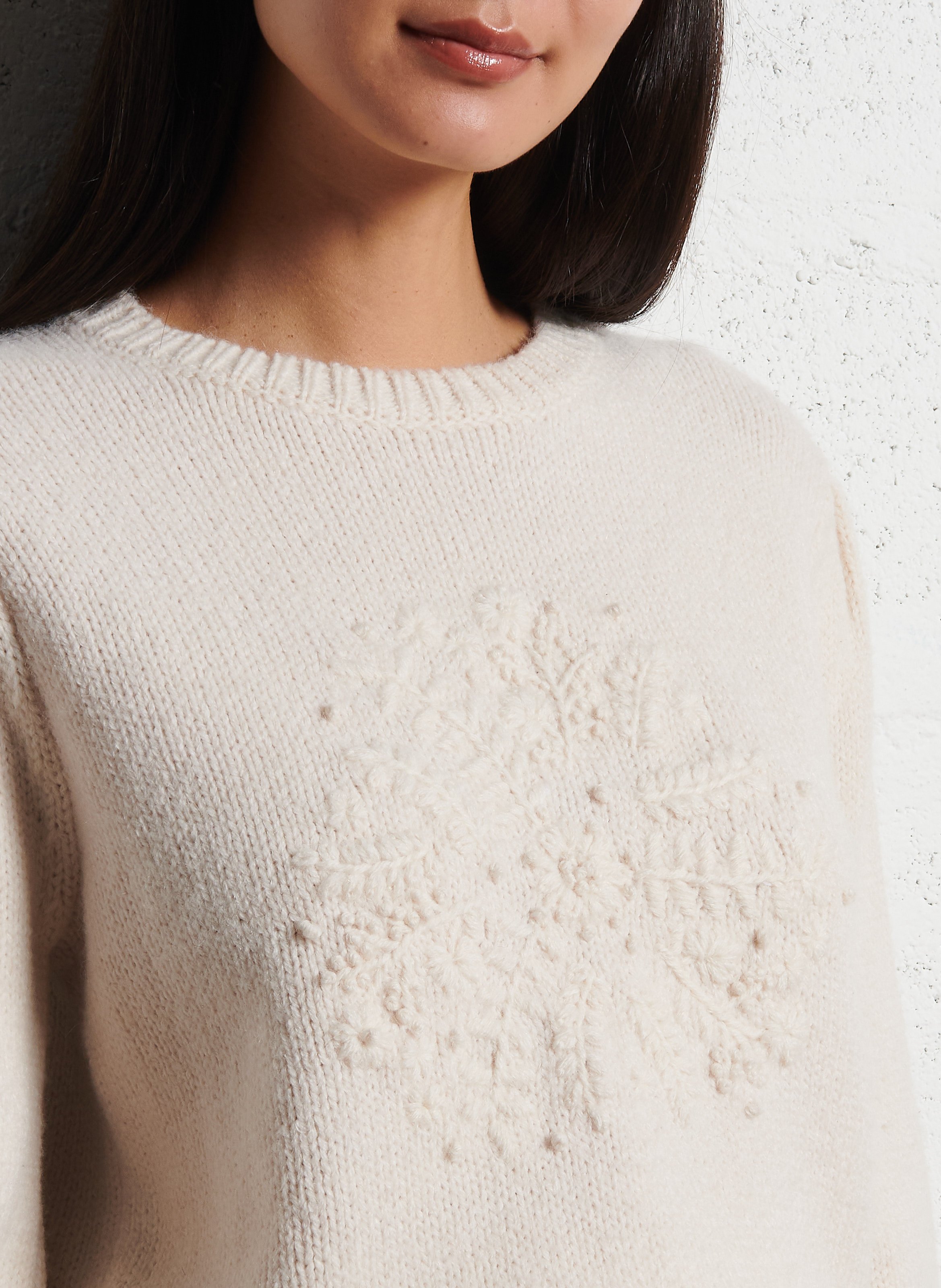 Pull col rond  Beige