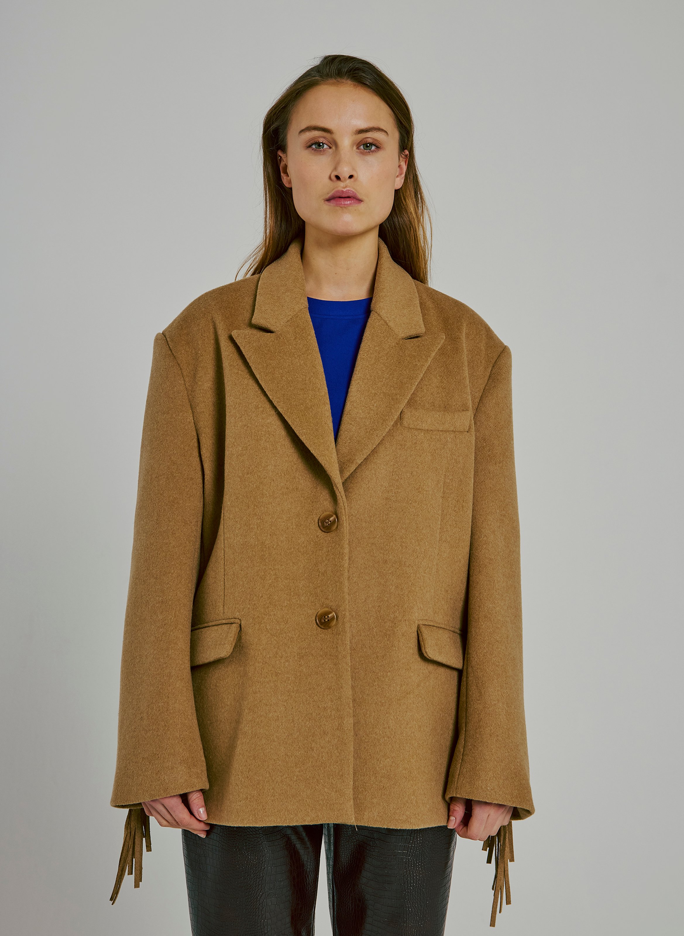 Wool-blend blazer NORR Brown