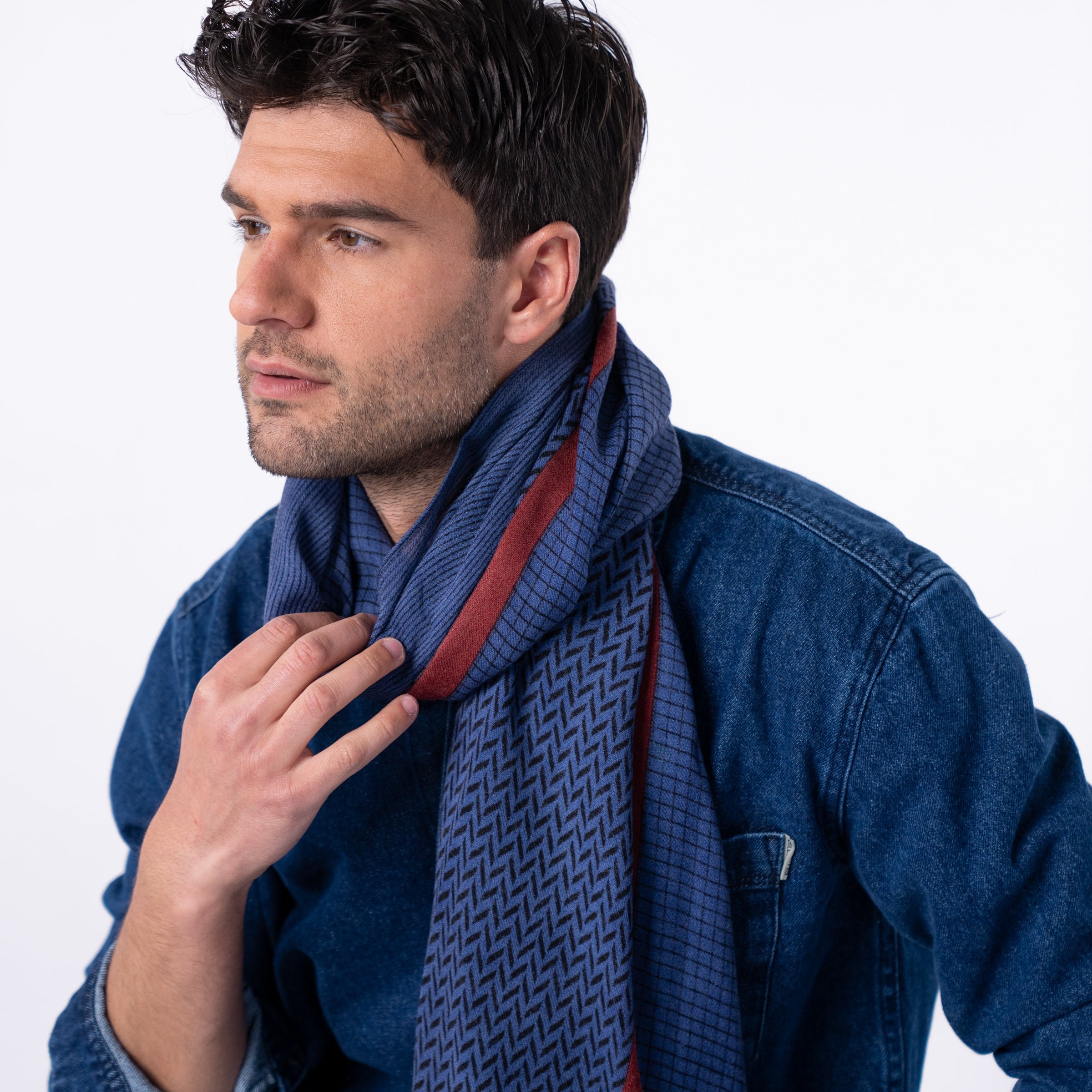 Floaty wool scarf BILLYBELT Blue