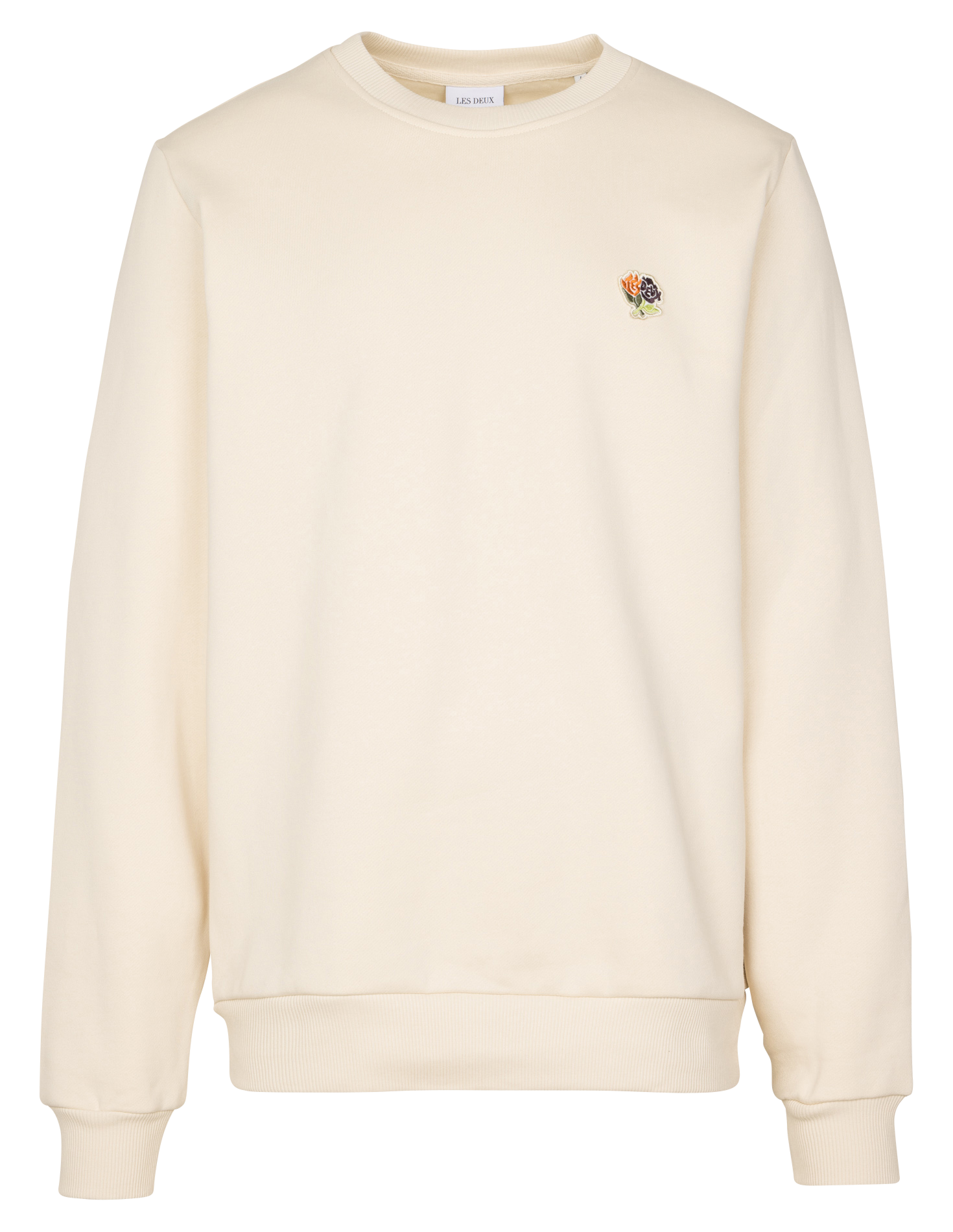 Sweat droit uni à broderie en coton LES DEUX Beige