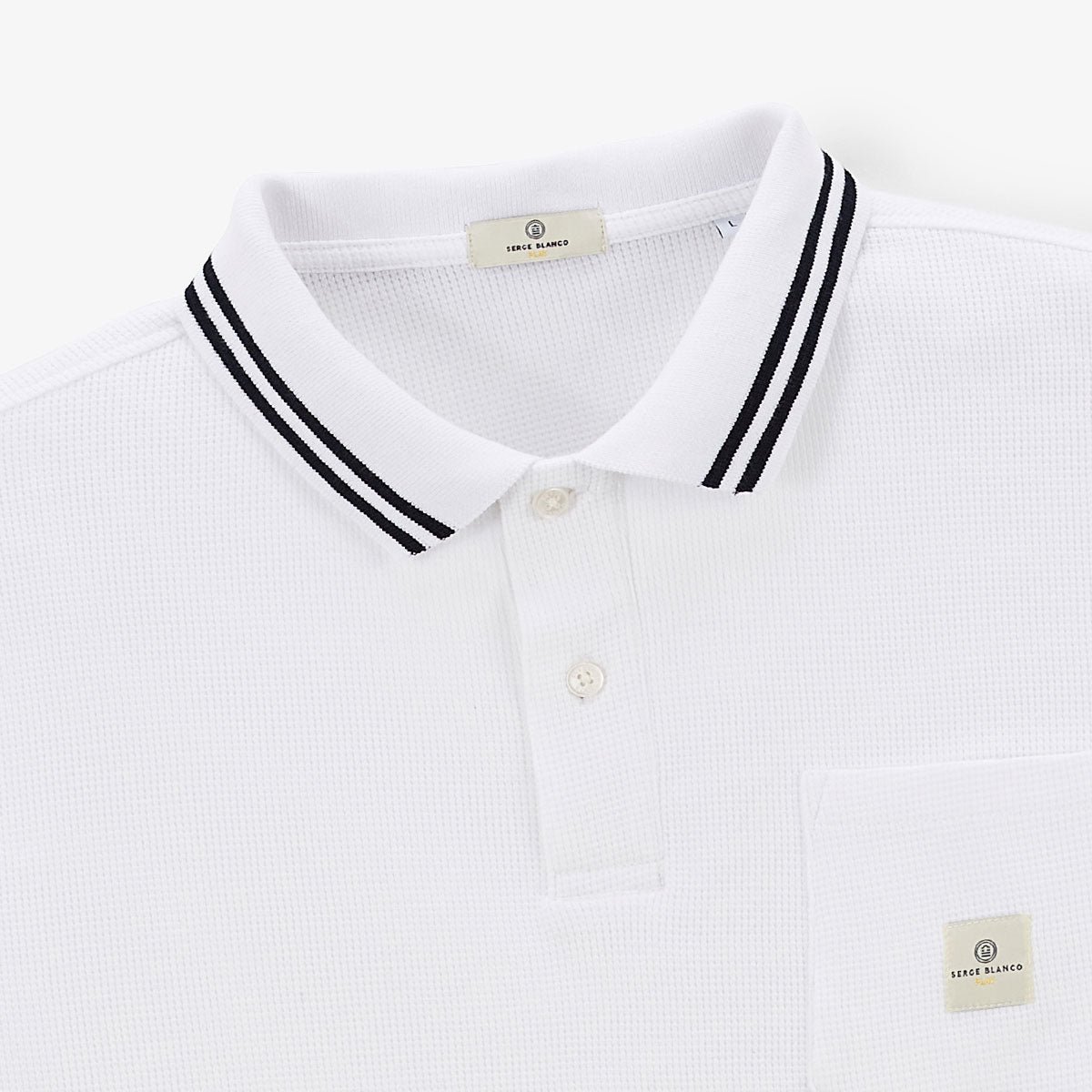 Short-sleeved waffle fabric polo SERGE BLANCO White